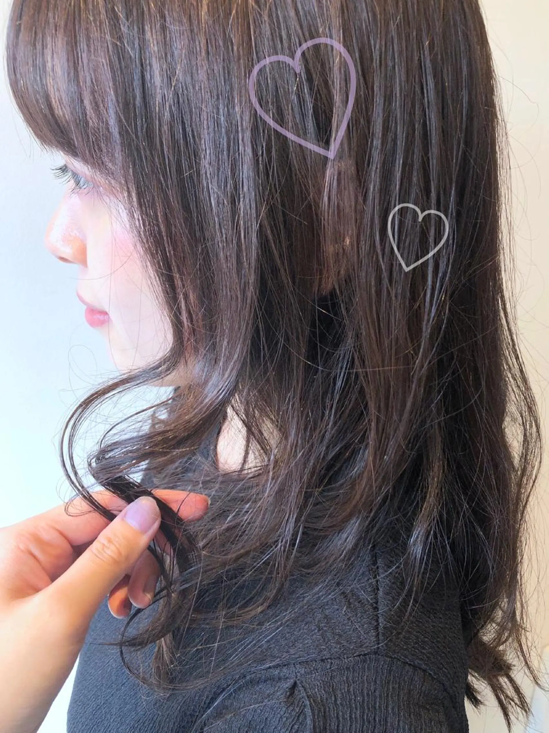 セミロング ヘアアレンジ カット トリートメント ヘアセット 韓国ヘア♡おくれ毛♡ ボブ♡sayakaのヘアスタイル