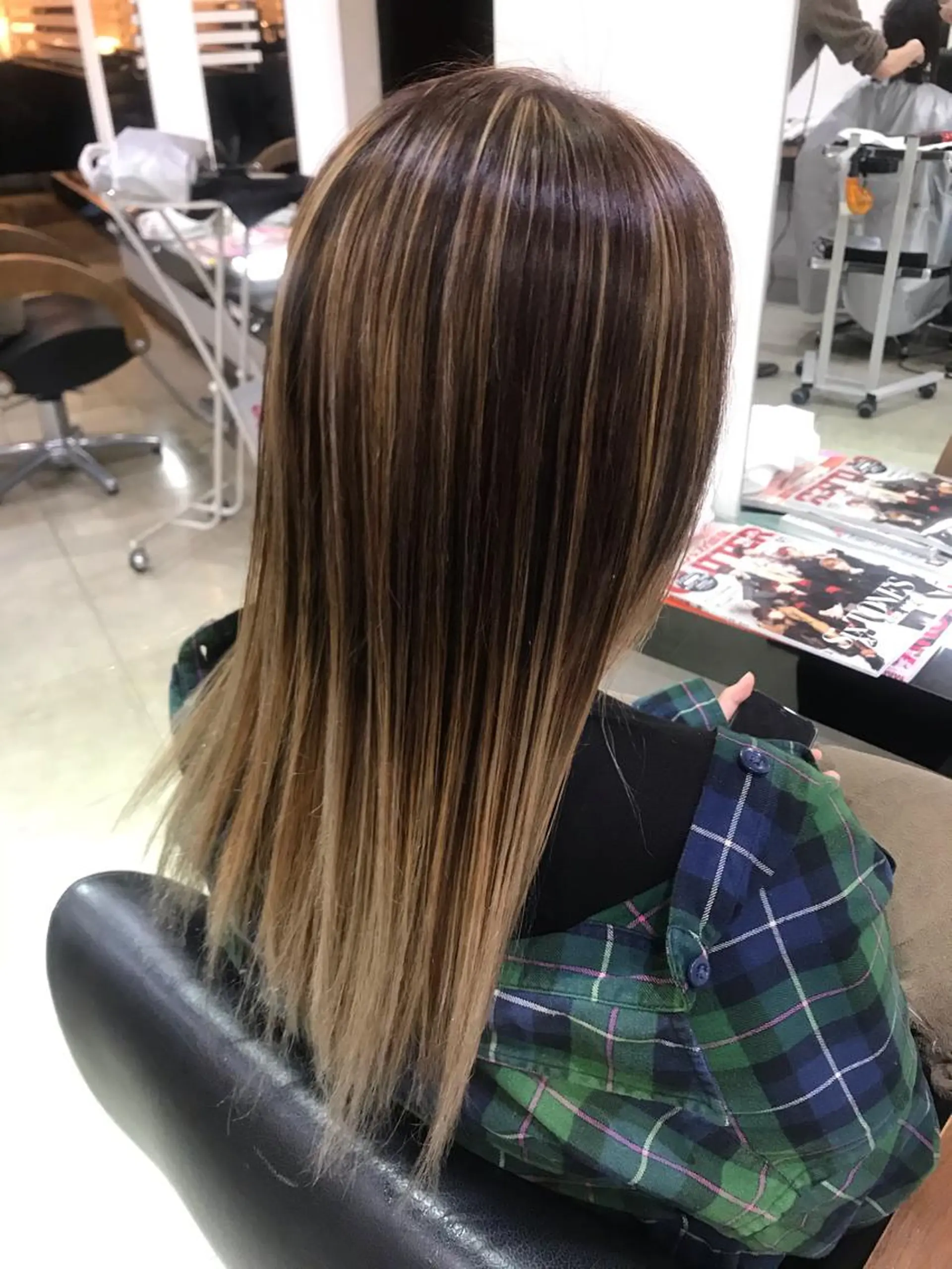 ロング カラー ヘアアレンジ バレイヤージュ レイヤーカット DISCOHAIRsanc（ルジャルダン町田）所属・烏山 達也のヘアスタイル