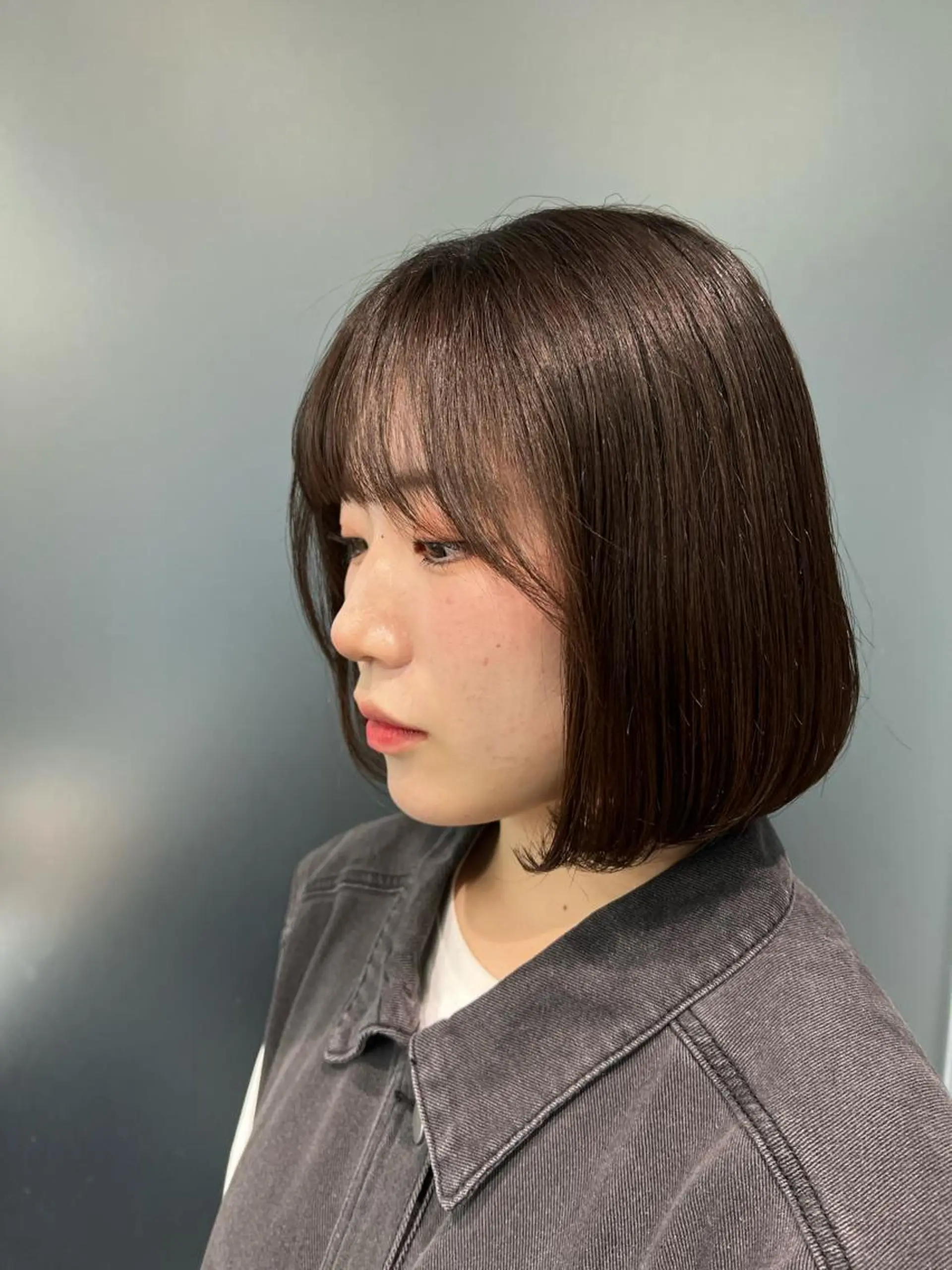 ショート ボブ カット 縮毛矯正 髪質改善／縮毛矯正/ 艶カラー/上野優斗のヘアスタイル