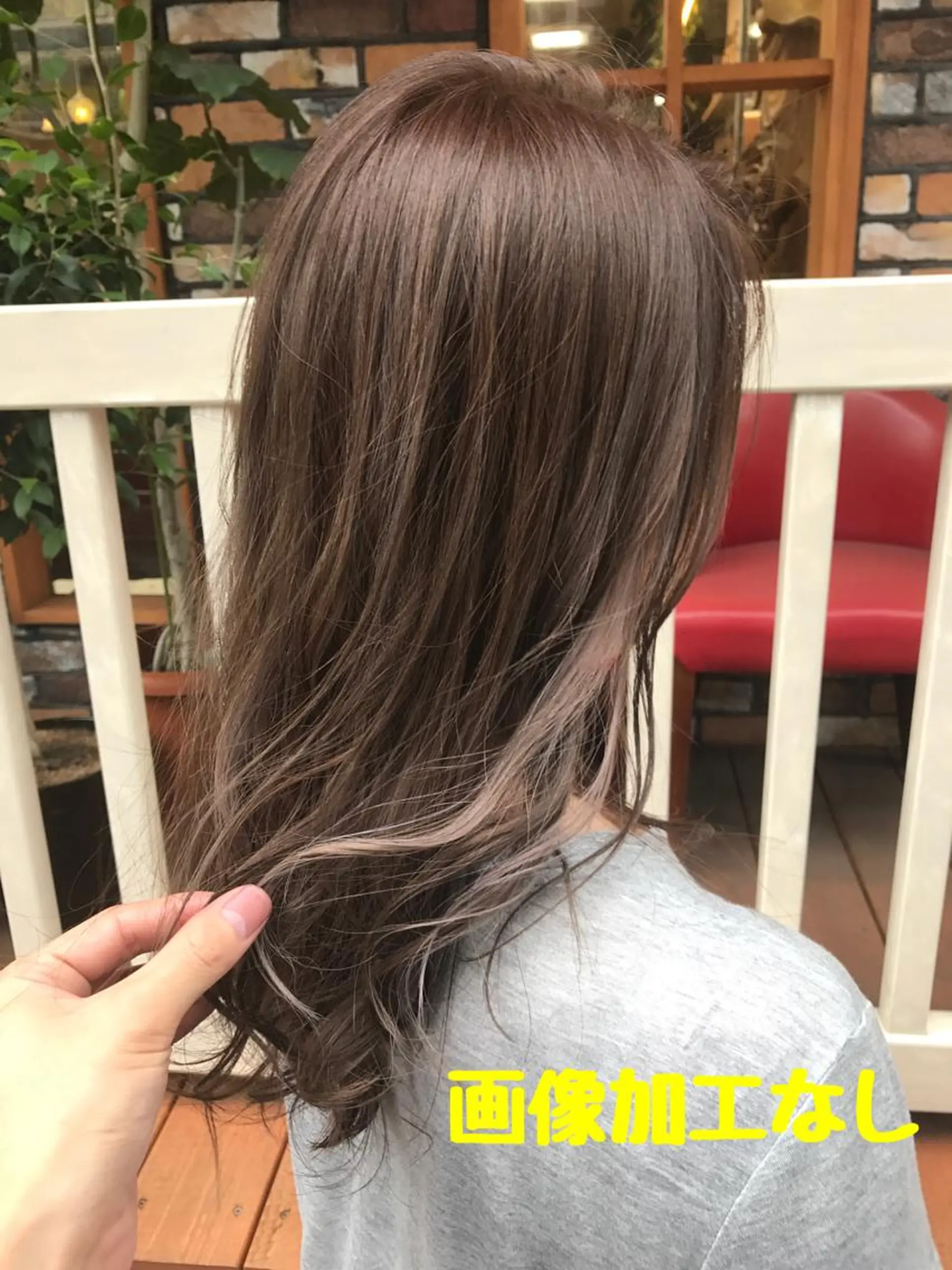 セミロング カラー イヤリングカラー 平尾 拓也のヘアスタイル