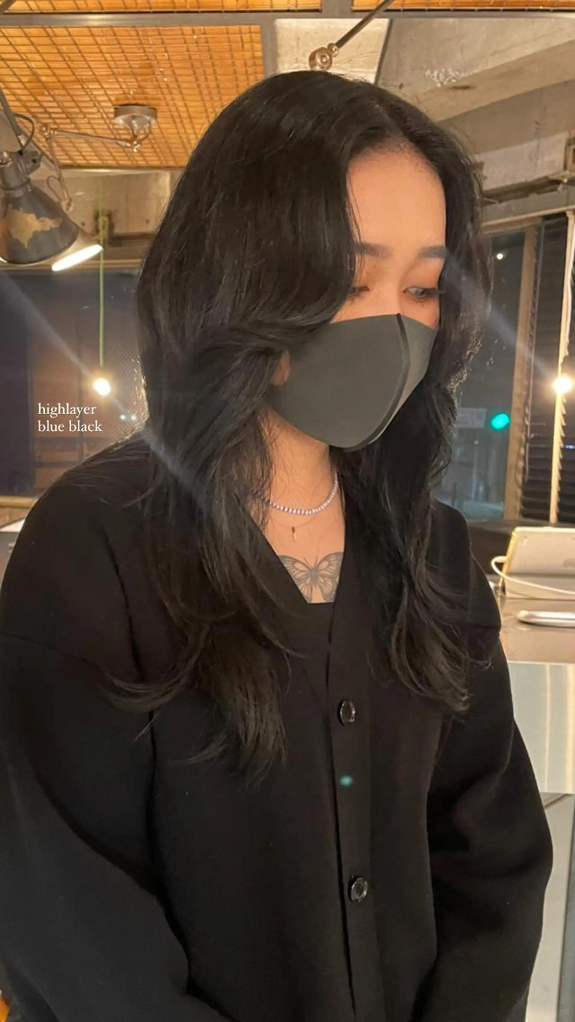 ロング カラー 黒髪 ブルーカラー ブルーブラック ショートカット募集中 /NAGISAのヘアスタイル