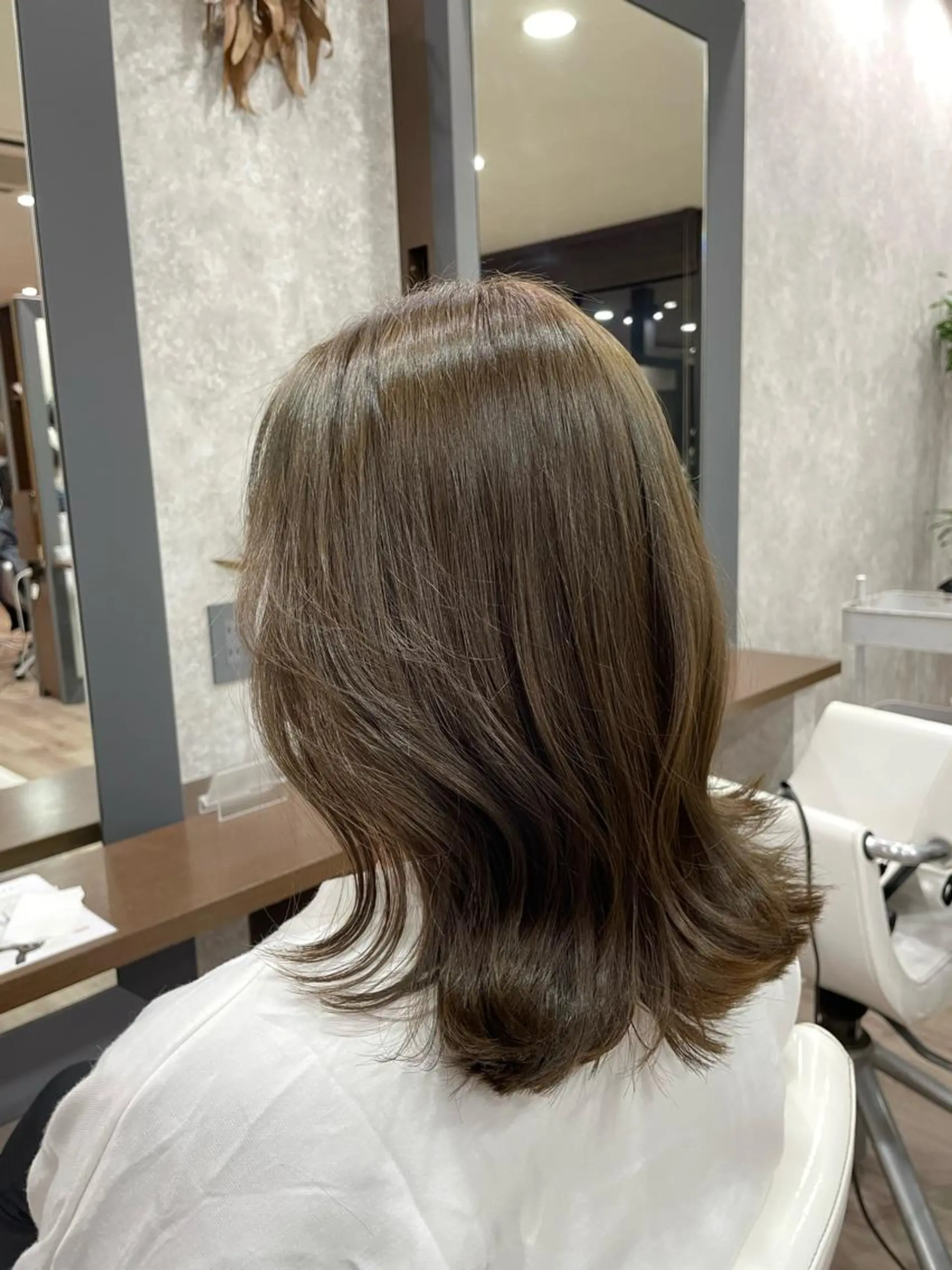 ミディアム カラー 韓国風ヘア レイヤーカット たなか りなのヘアスタイル
