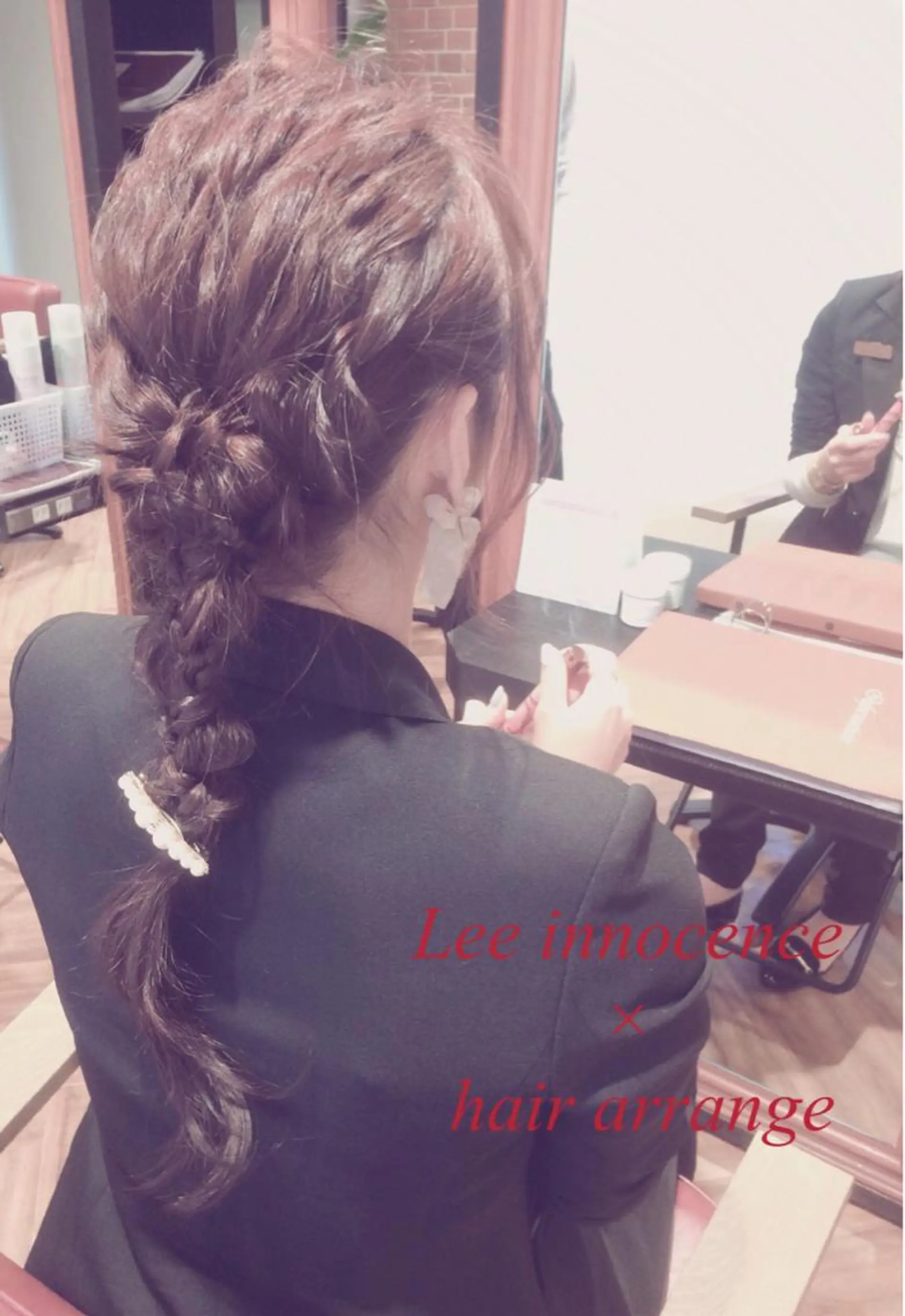 ミディアム セミロング ロング カラー ヘアアレンジ 三つ編み カラー&矯正スペシャ リスト宮本　伸一のヘアスタイル