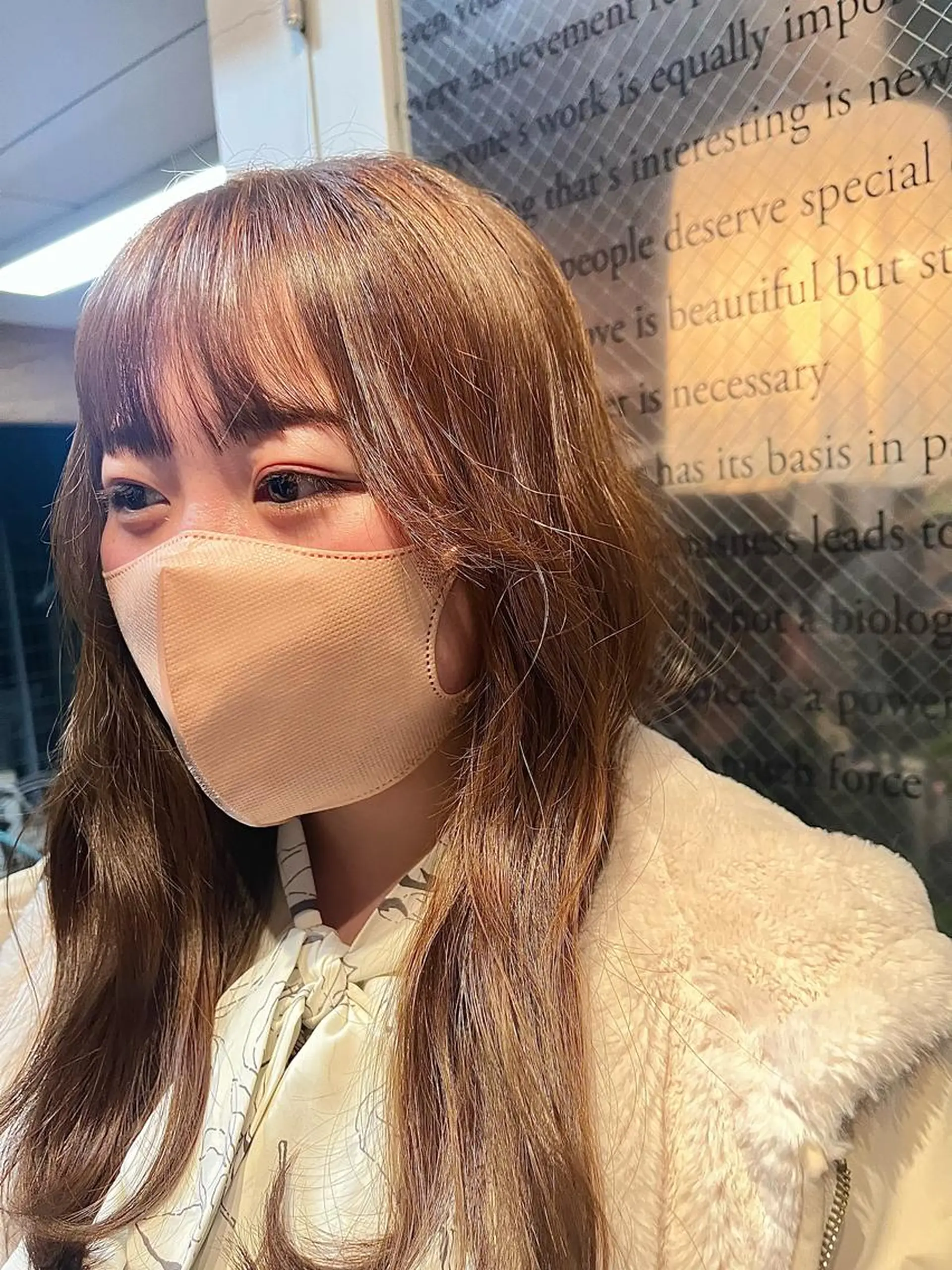 カラー ベージュカラー ブリーチ ブリーチなしカラー オリーブベージュ こまつばらみお/レイ ヤー/ダブルカラーのヘアスタイル