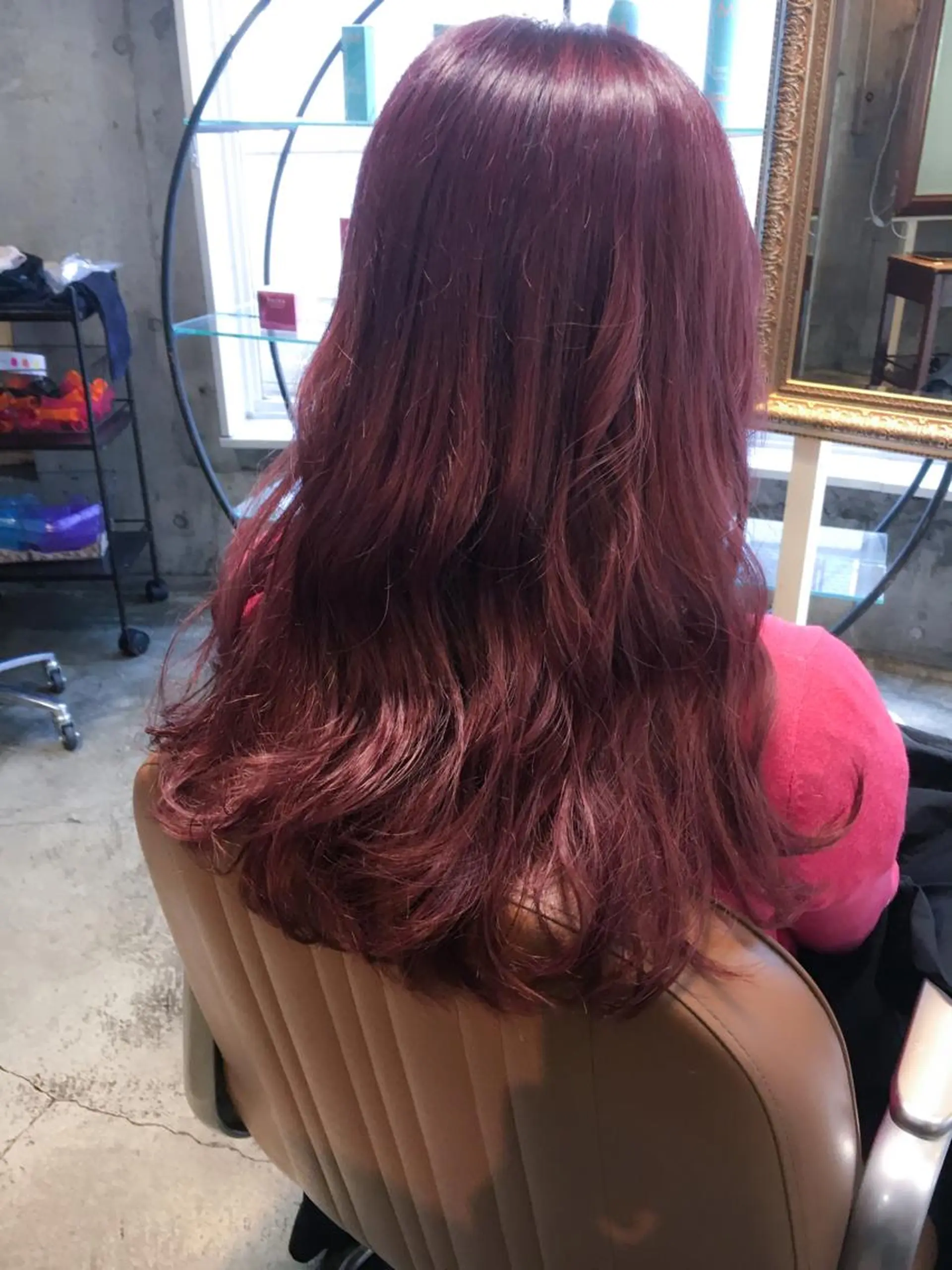 ロング カラー ダブルカラー ラベンダーカラー ピンクカラー ピンクラベンダー トリートメント 北條 優輝のヘアスタイル