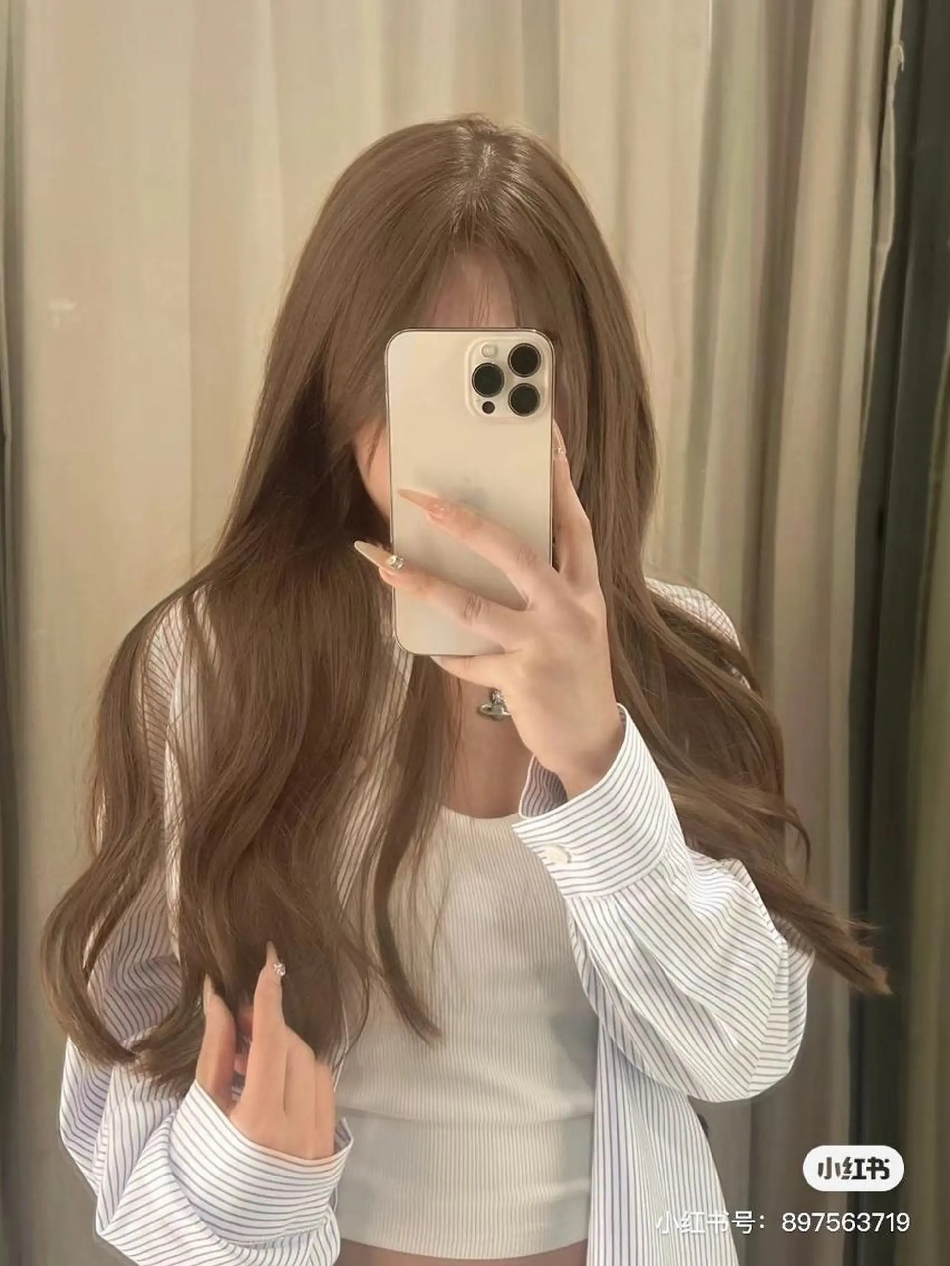 ロング カラー 透ける淡色🏹ベージ ュ🤎BABY上野のヘアスタイル