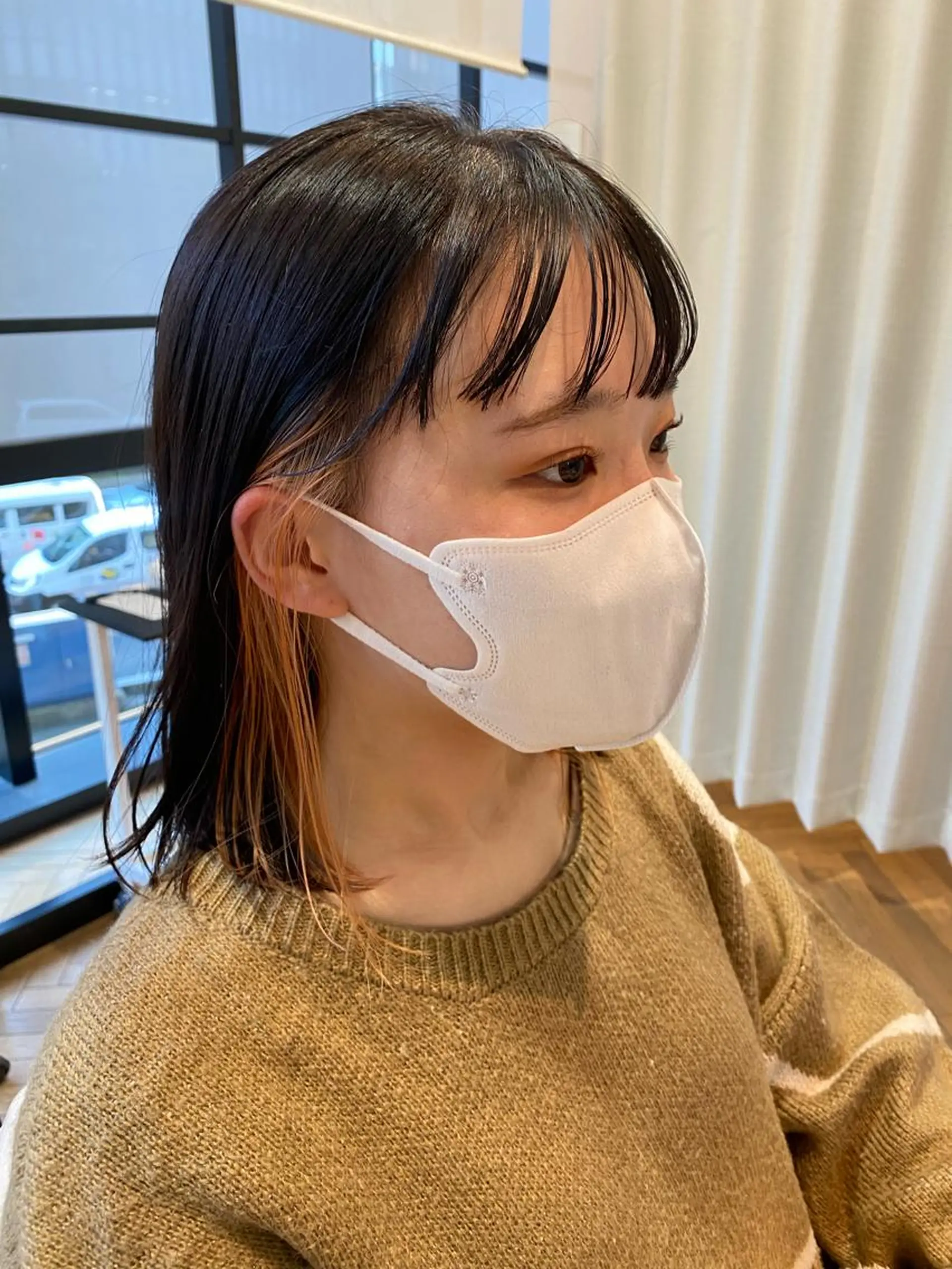 ミディアム カラー インナーカラー カット ヘアカラー トリートメント 増井 彩乃のヘアスタイル