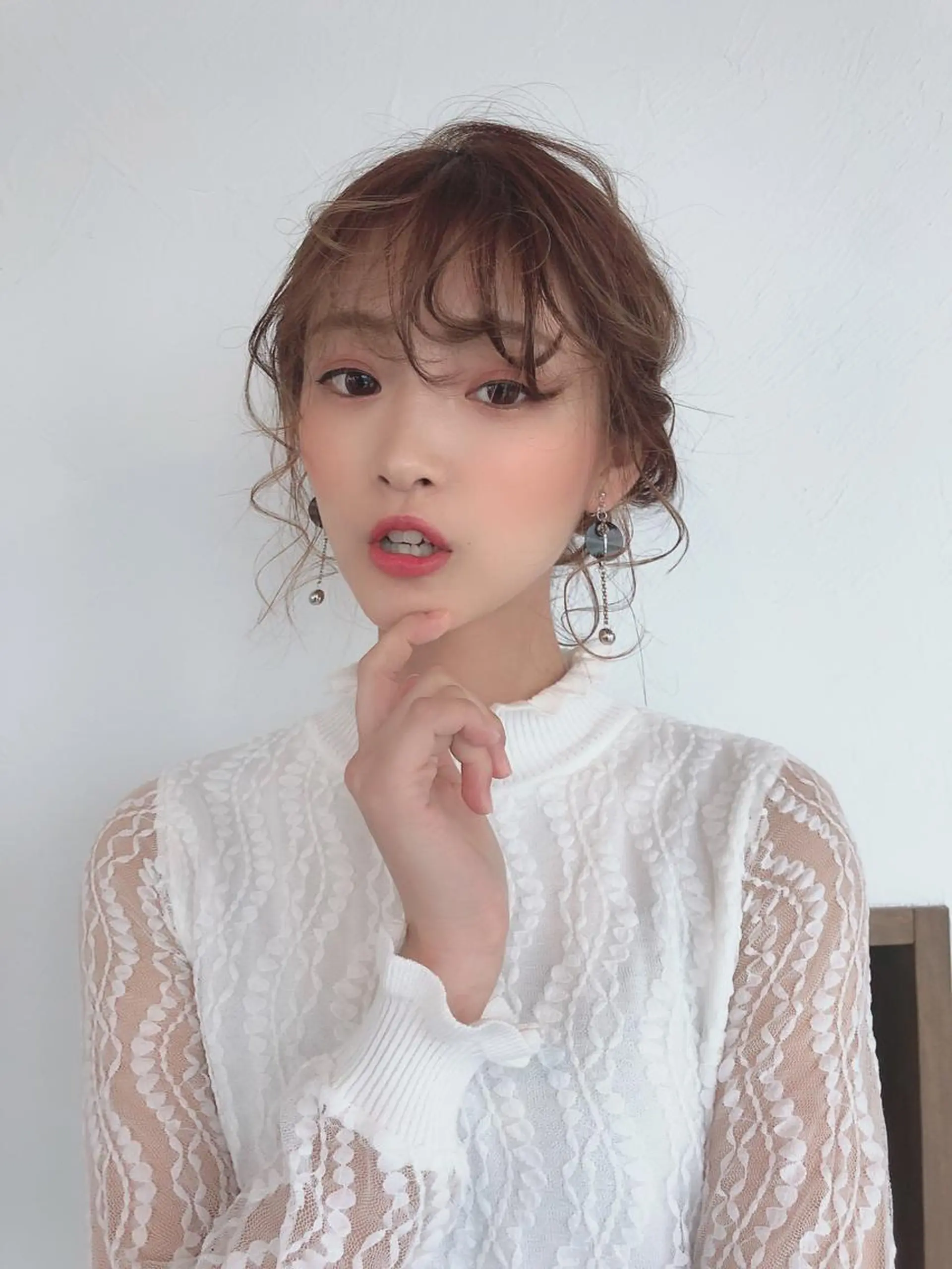 ミディアム シースルーバング 💗艶カラー💗 CECILのヘアスタイル
