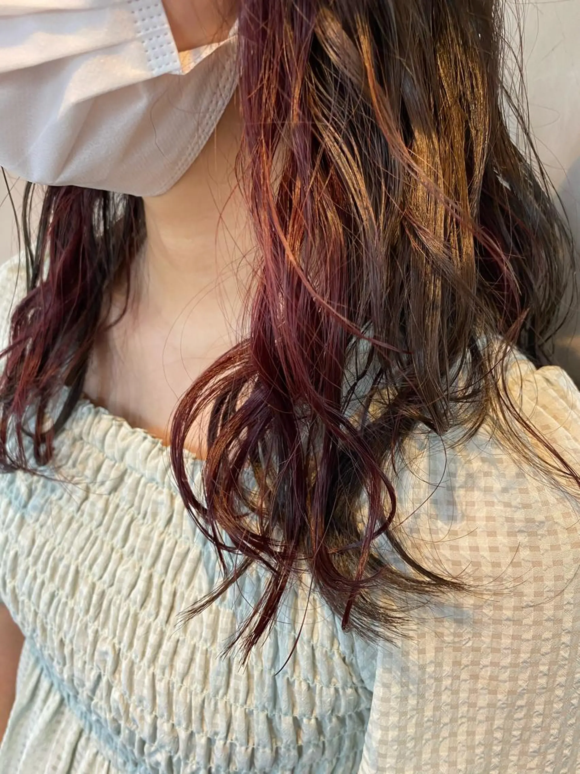 セミロング カラー ヘアアレンジ 切りっぱなしボブ/ デザインカラー店長のヘアスタイル