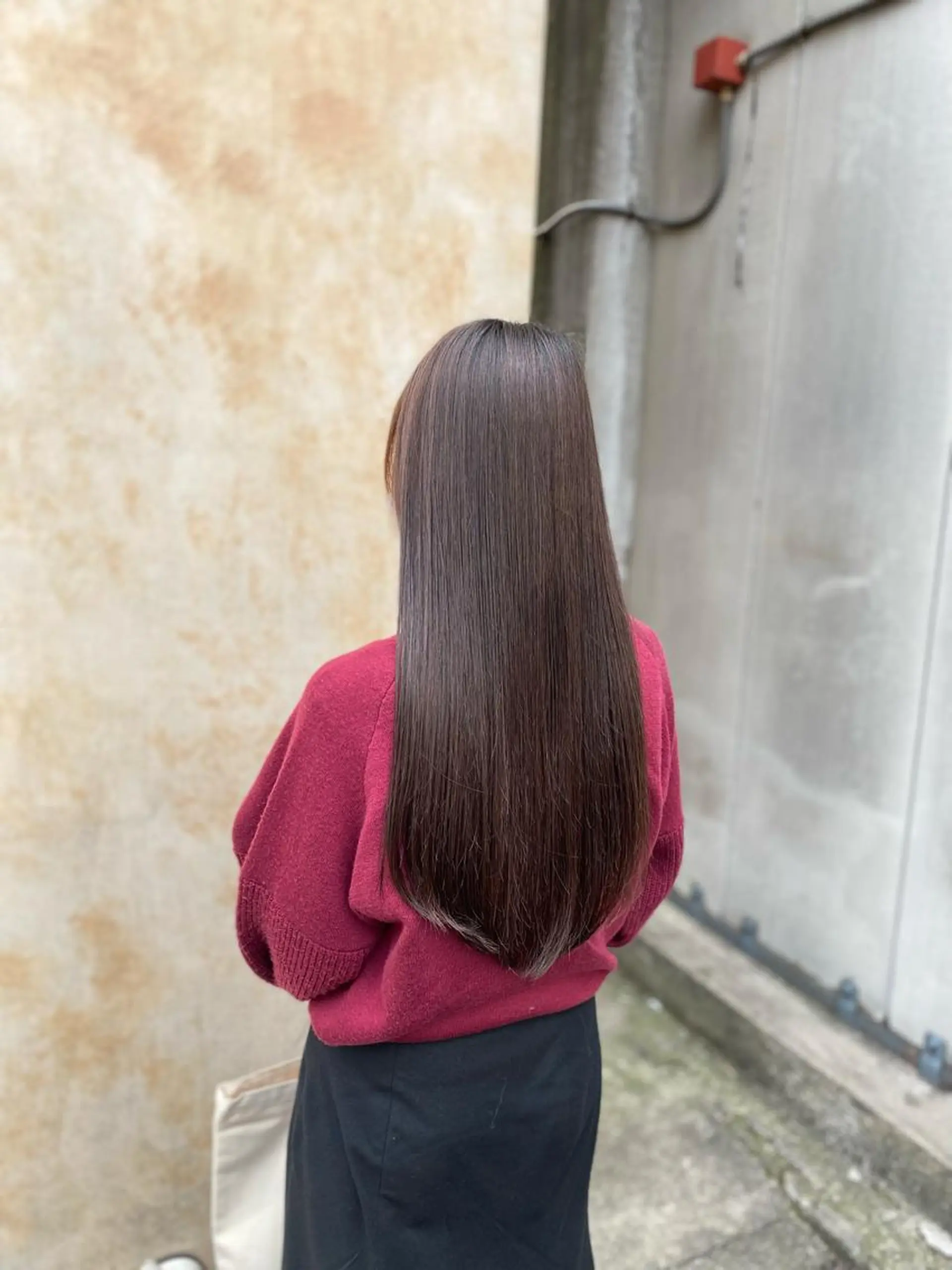 ロング 髪質改善 ヨシンモリ レイヤーカット 縮毛矯正 カット 縮毛矯正 ウルフ/レイヤー /パーマ　ナユタのヘアスタイル