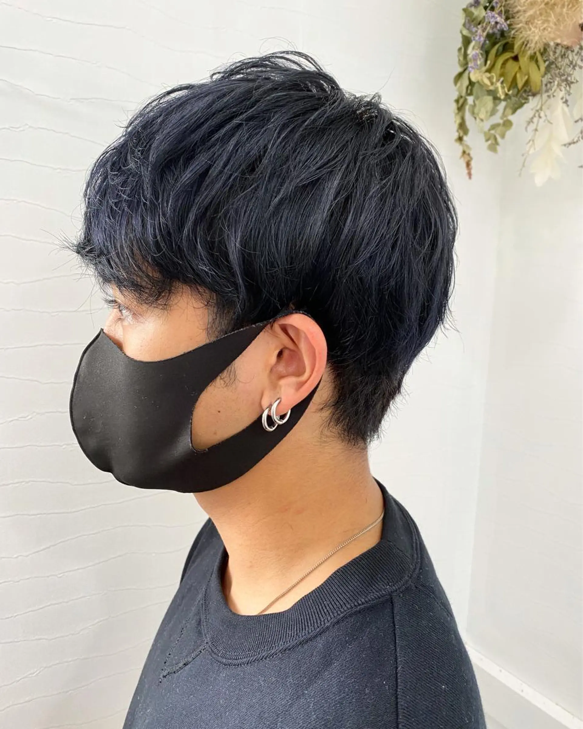 カラー メンズ 黒髪 ブルーカラー ブルーブラック KAITO メンズ/ メンズカット/パーマのヘアスタイル