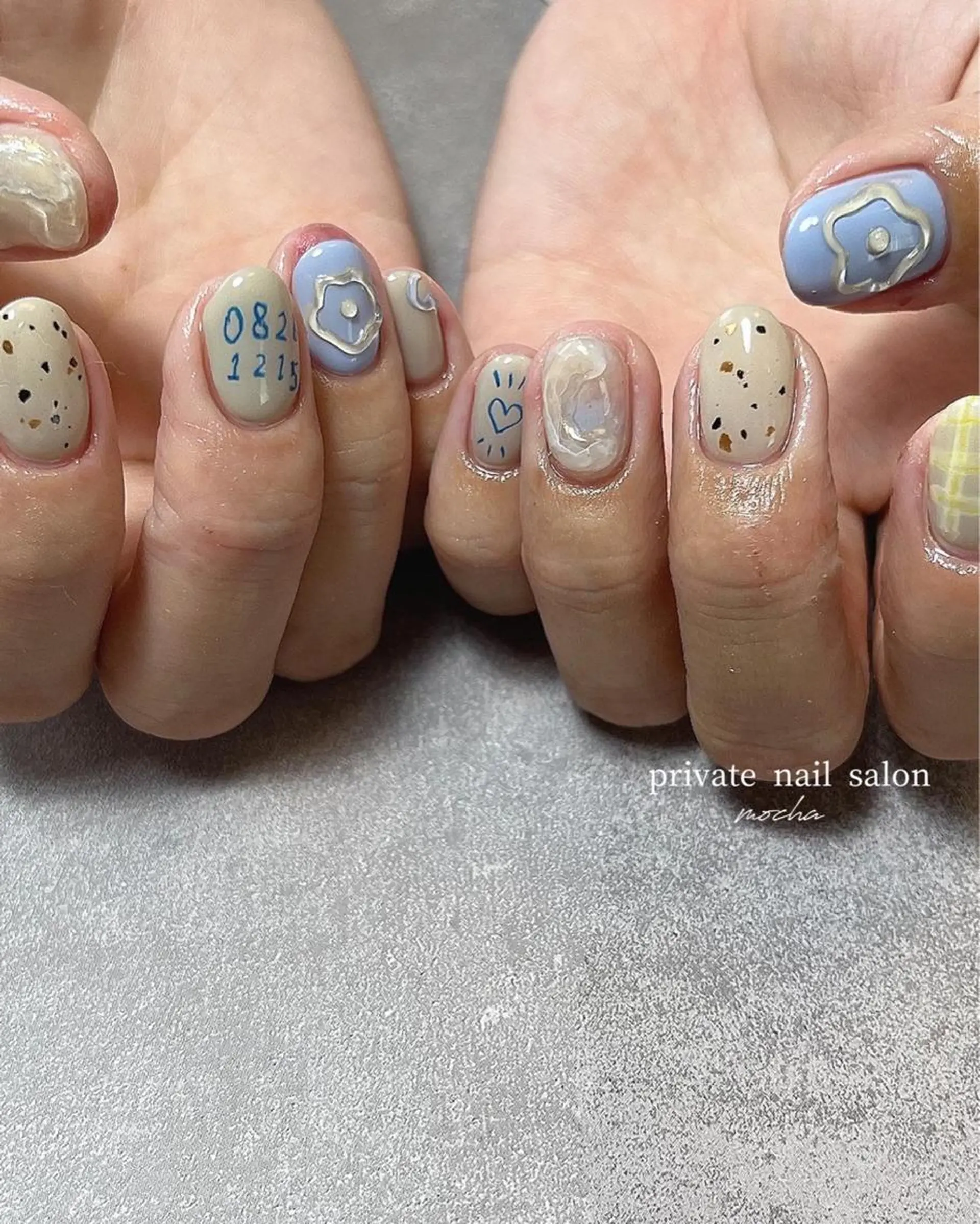 ネイル カジュアル チークネイル フレンチネイル ジェルネイル マグネットネイル ハンドネイル mocha nailのネイルデザイン