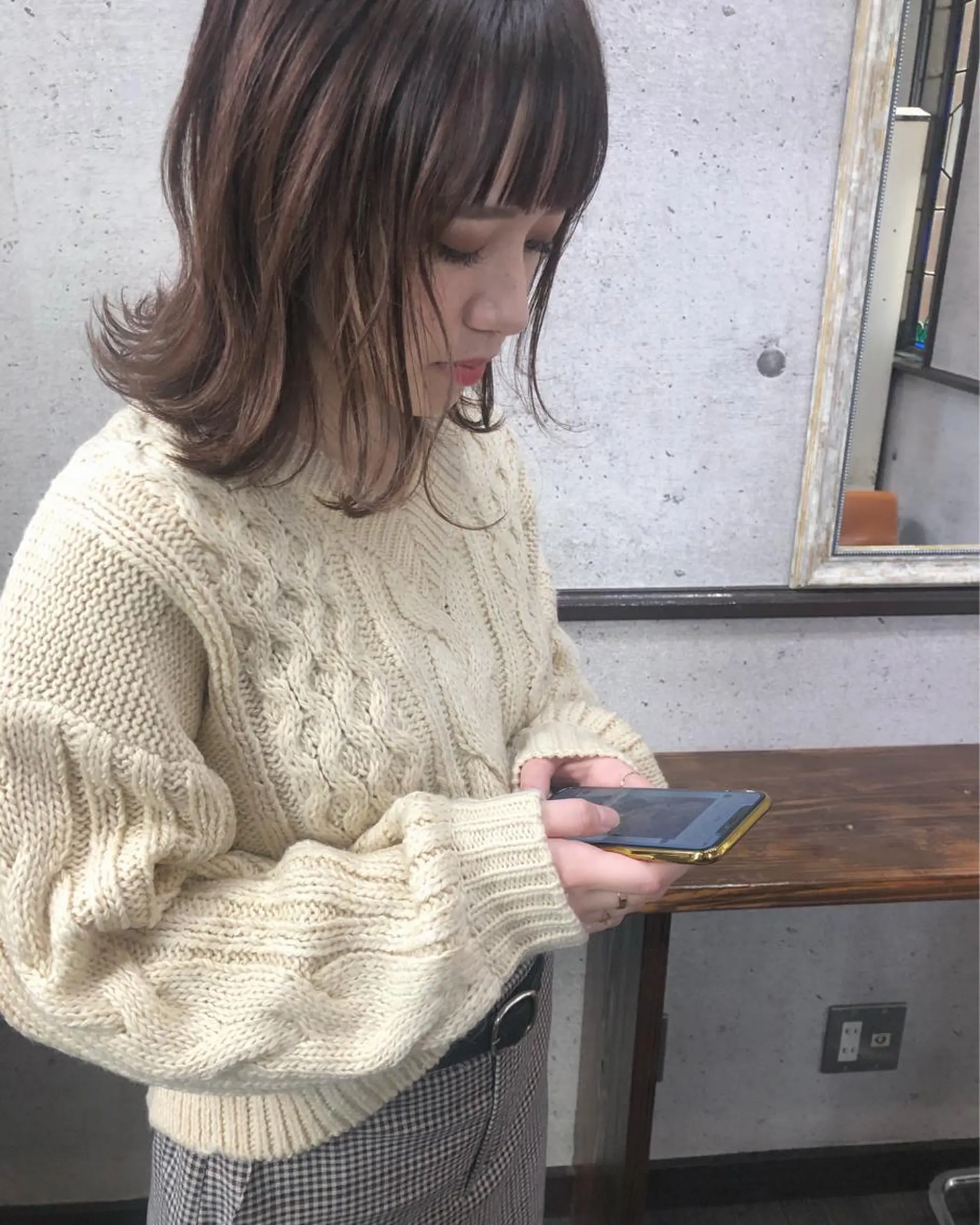 ミディアム カット トリートメント 江原 彩華のヘアスタイル
