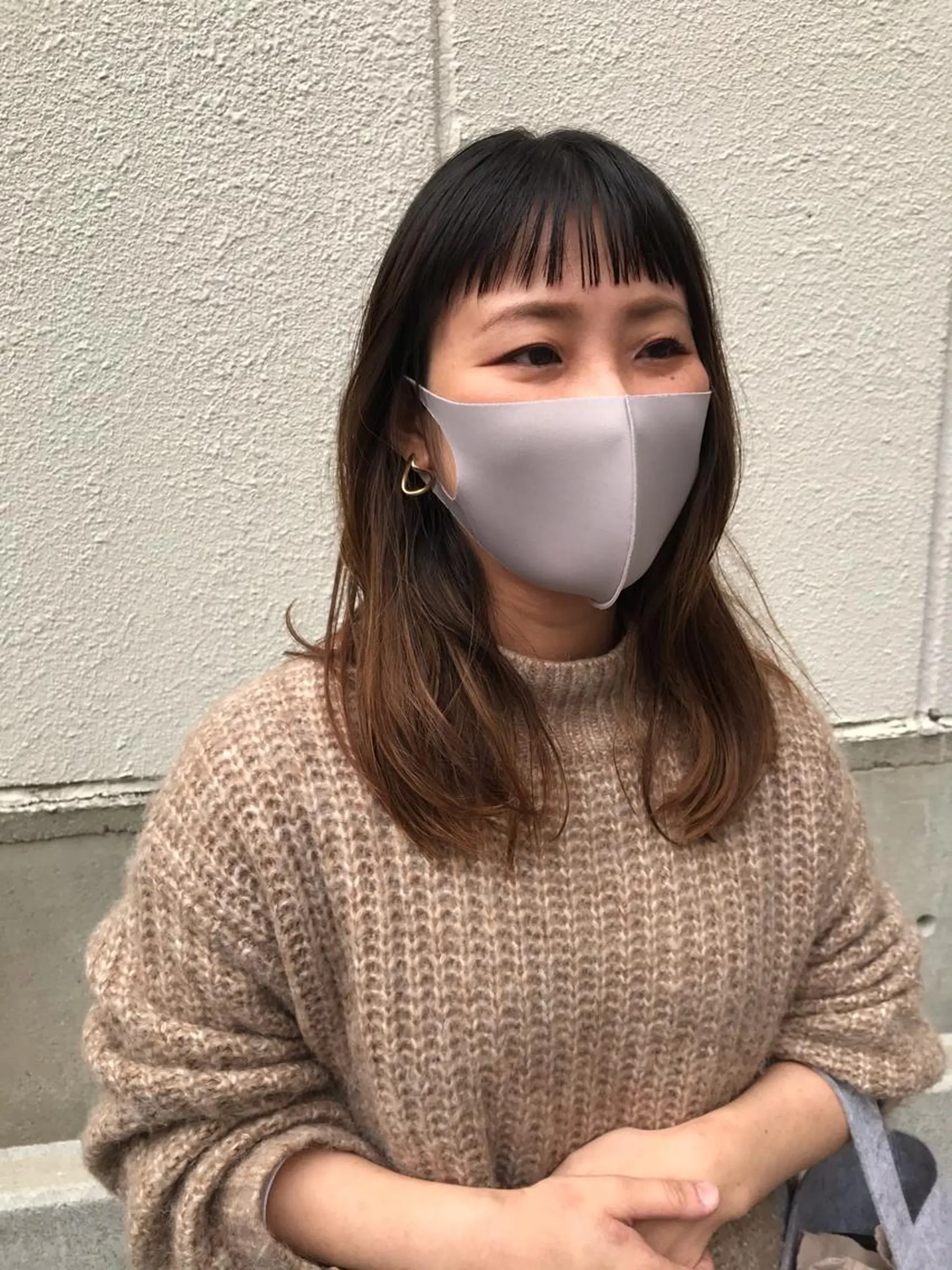 セミロング ワイドバング カット ヘアカラー トリートメント さの あやねのヘアスタイル