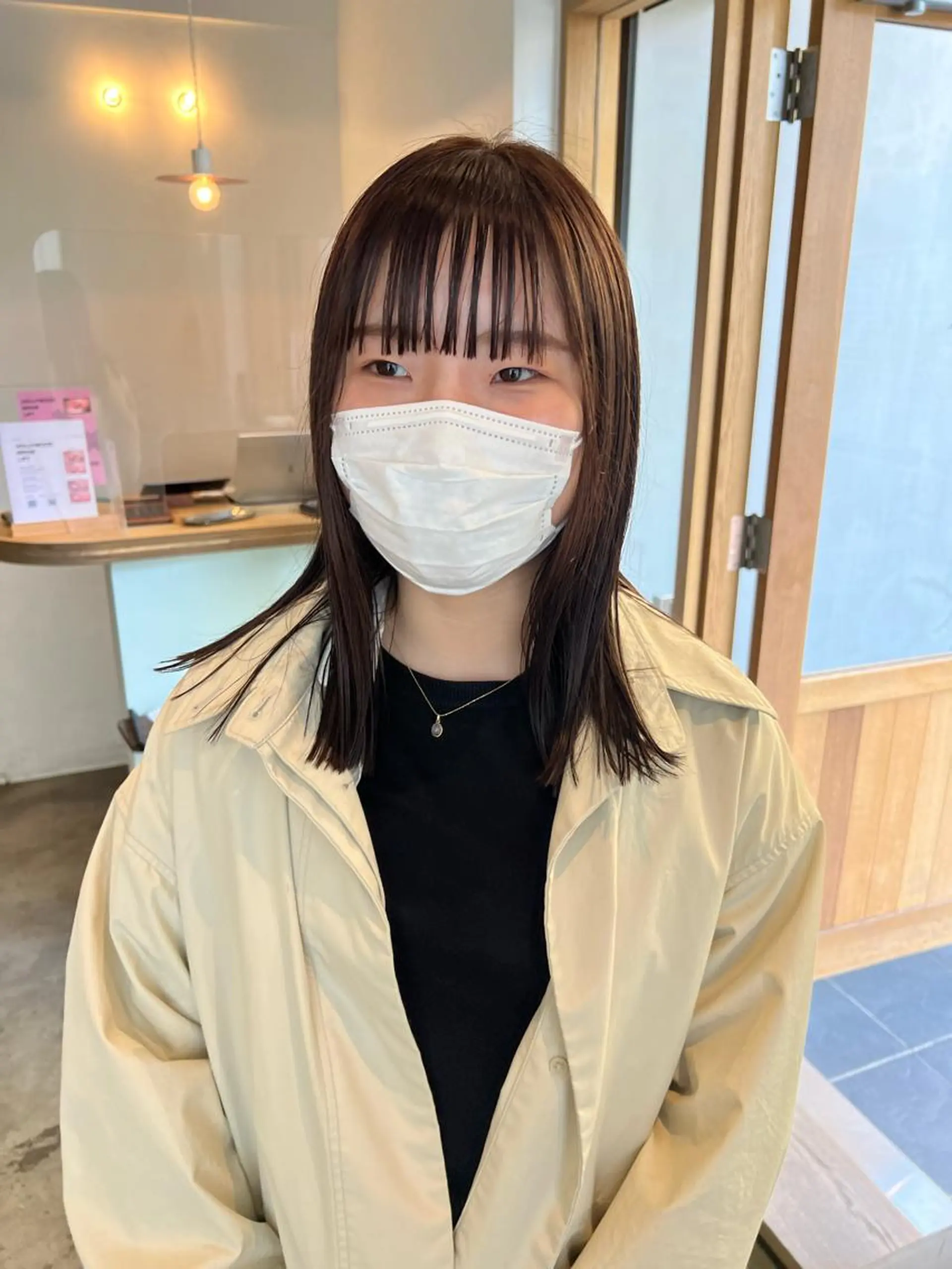 ミディアム カラー カット ヘアカラー ミディアムパーマ /癖毛パーマのヘアスタイル