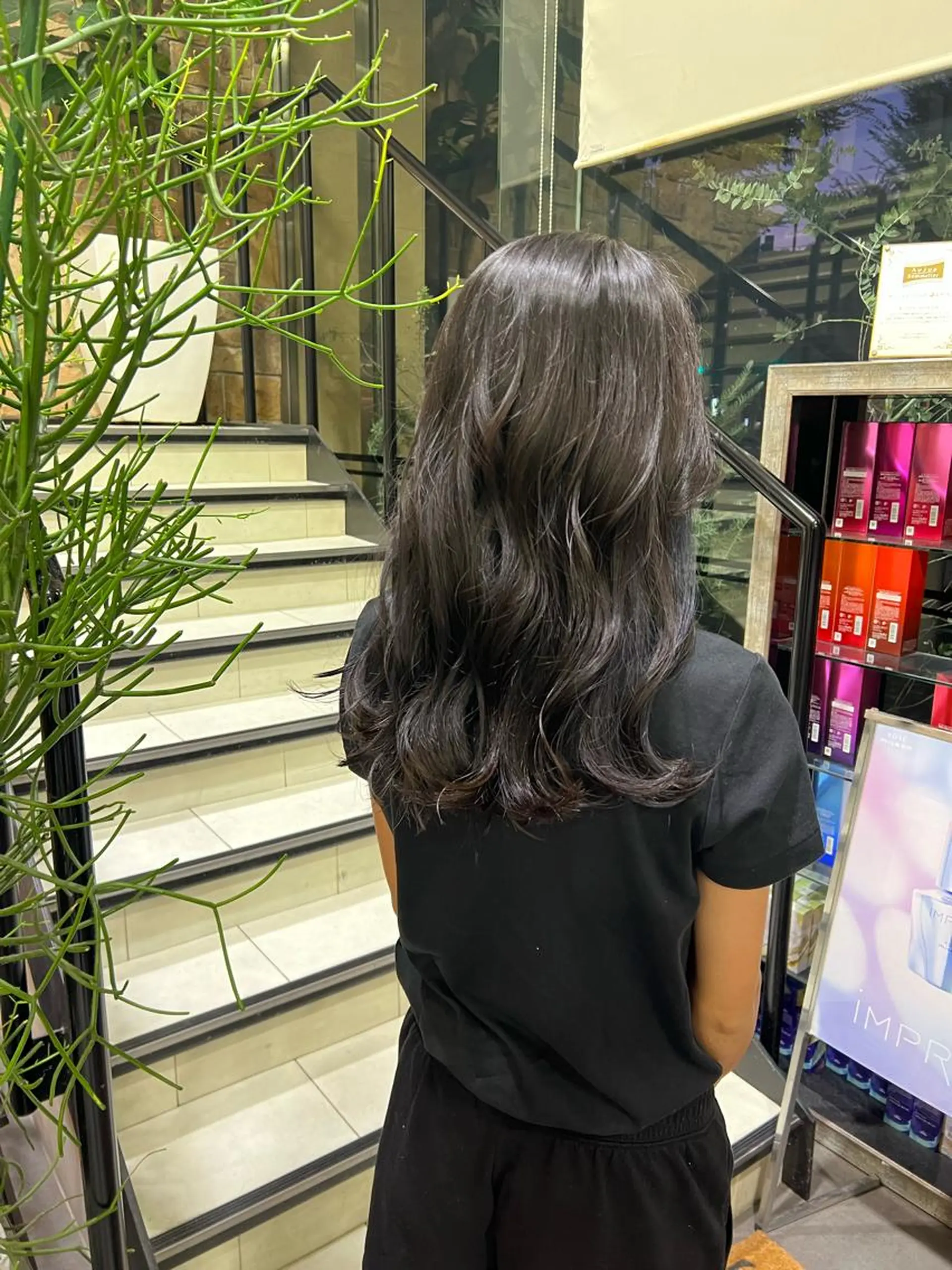 ロング カラー ブルーカラー ブルーグレー ブルーグレージュ グレージュ オレンジ 髪質改善カラー/矯正 /パーマの職人/航太のヘアスタイル