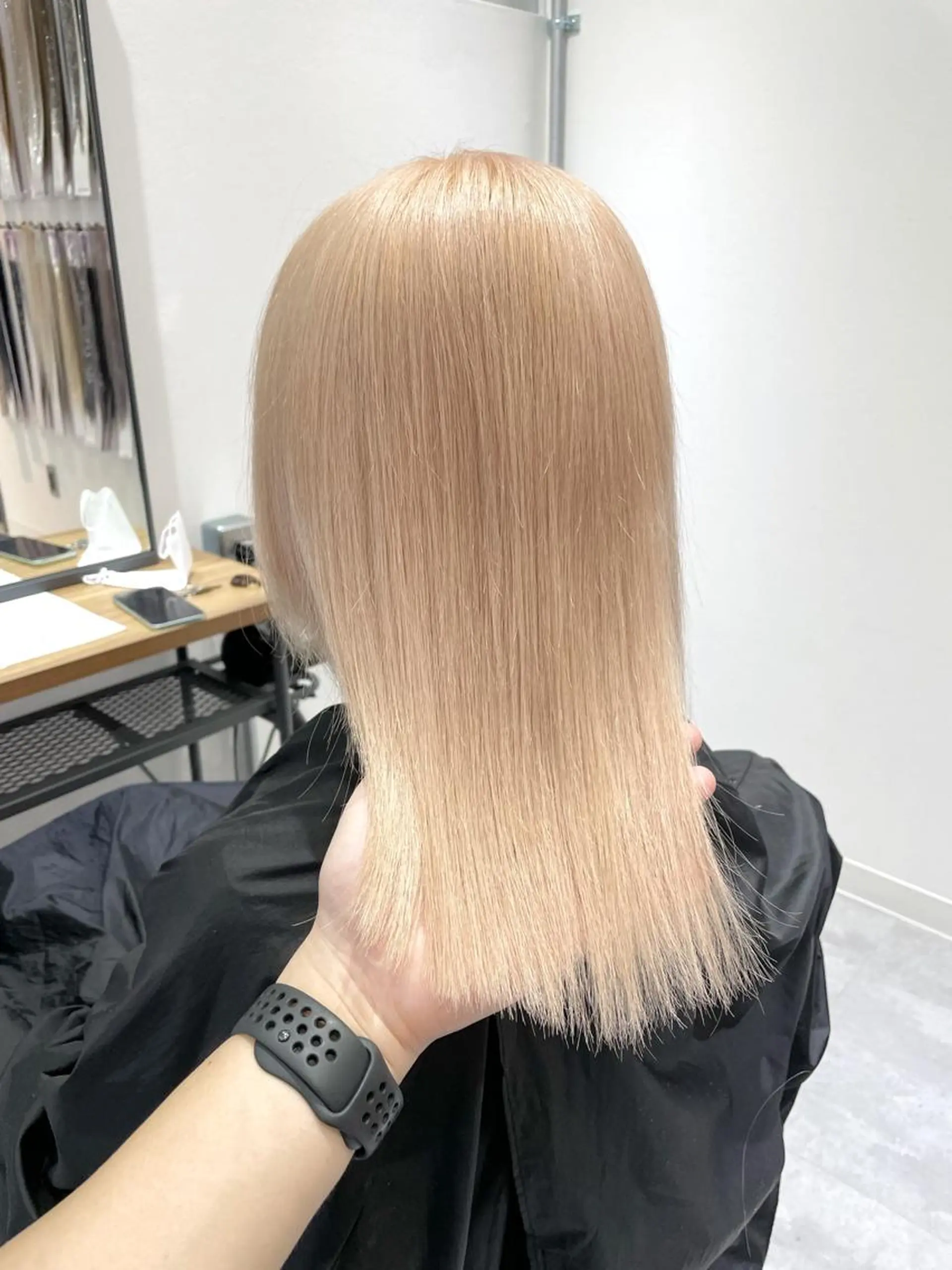 セミロング カラー ベージュカラー ブリーチ ケアブリーチ ダブルカラー ハイトーンカラー 池袋🧡ダブルカラー /馴染ませエクステのヘアスタイル