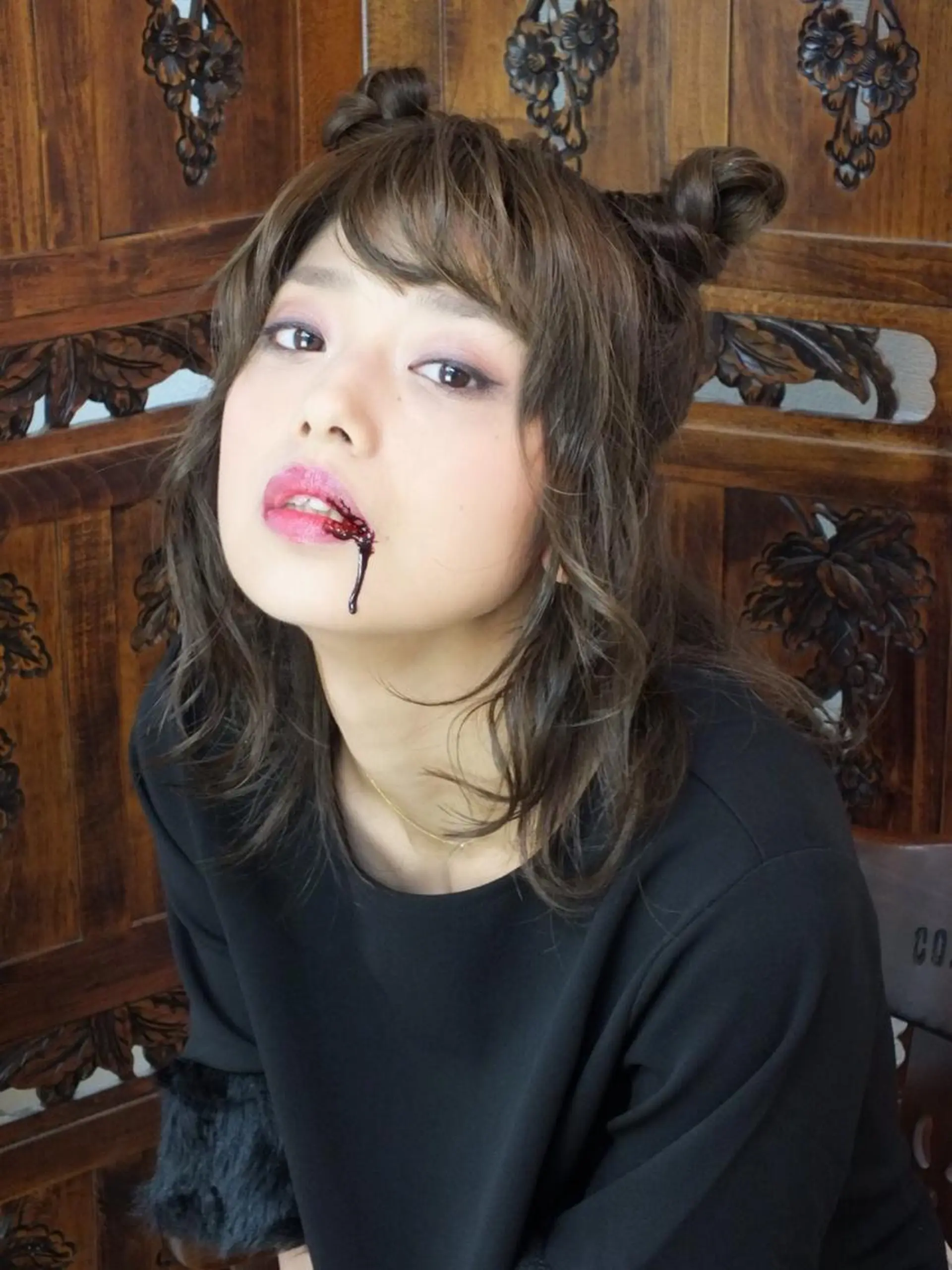 セミロング ヘアアレンジ ハロウィン ヘアメ/着付け 清水玲歌のヘアスタイル