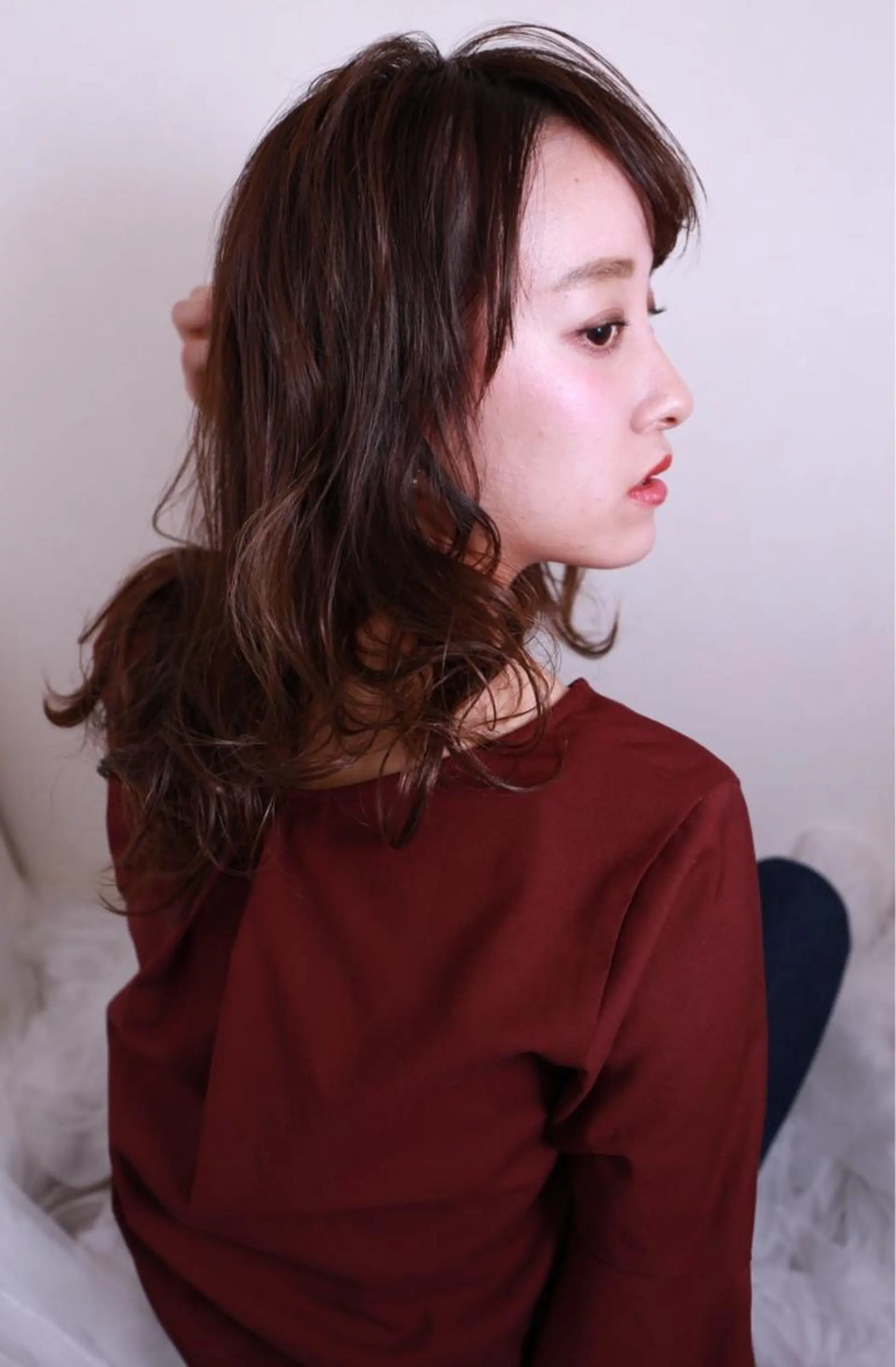 セミロング カラー パーマ IVY joure Suzu.のヘアスタイル