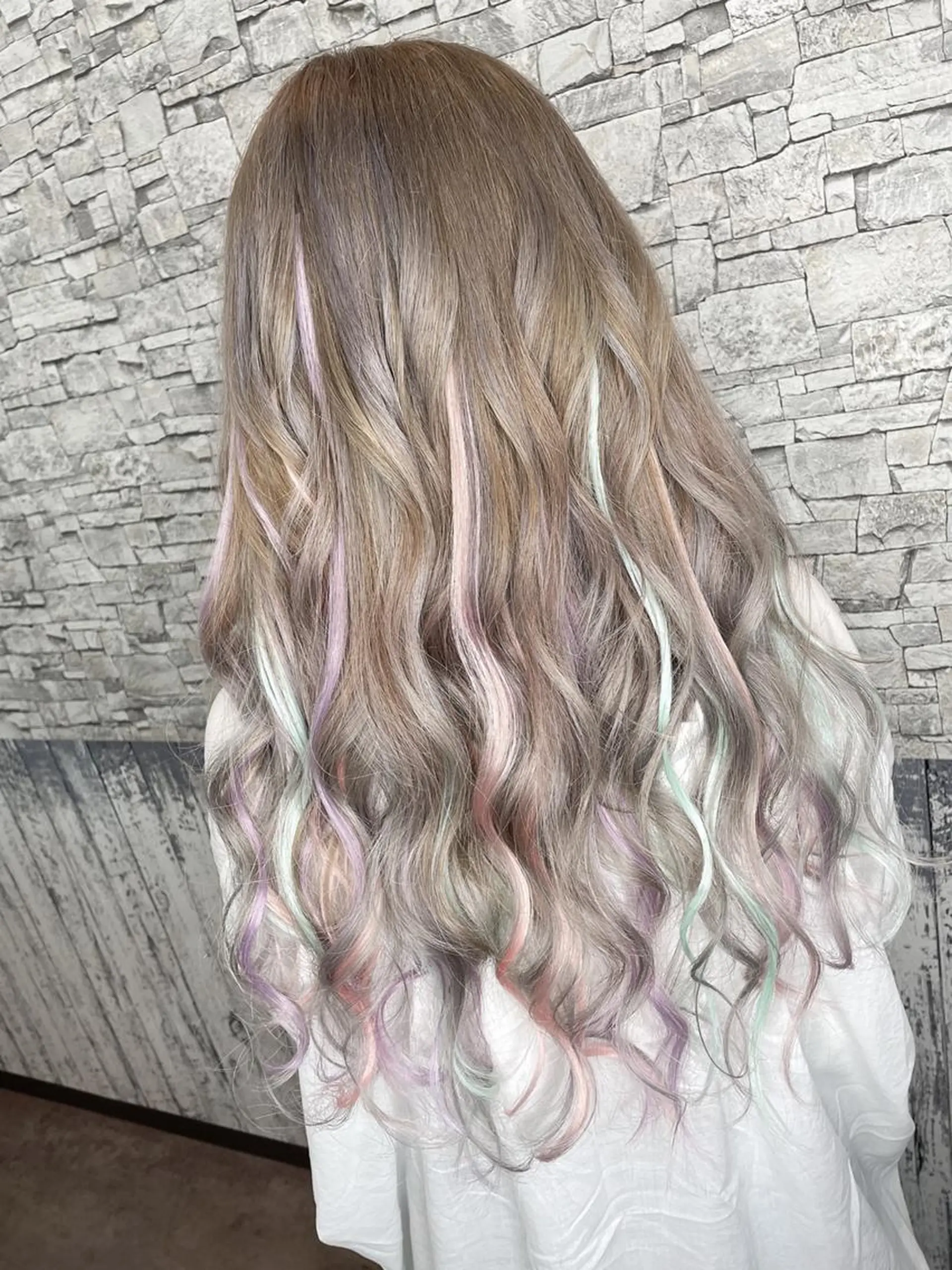 カラー ロング シールエクステ エクステ 最高級シールエクステ 💜Fave/あかねのヘアスタイル