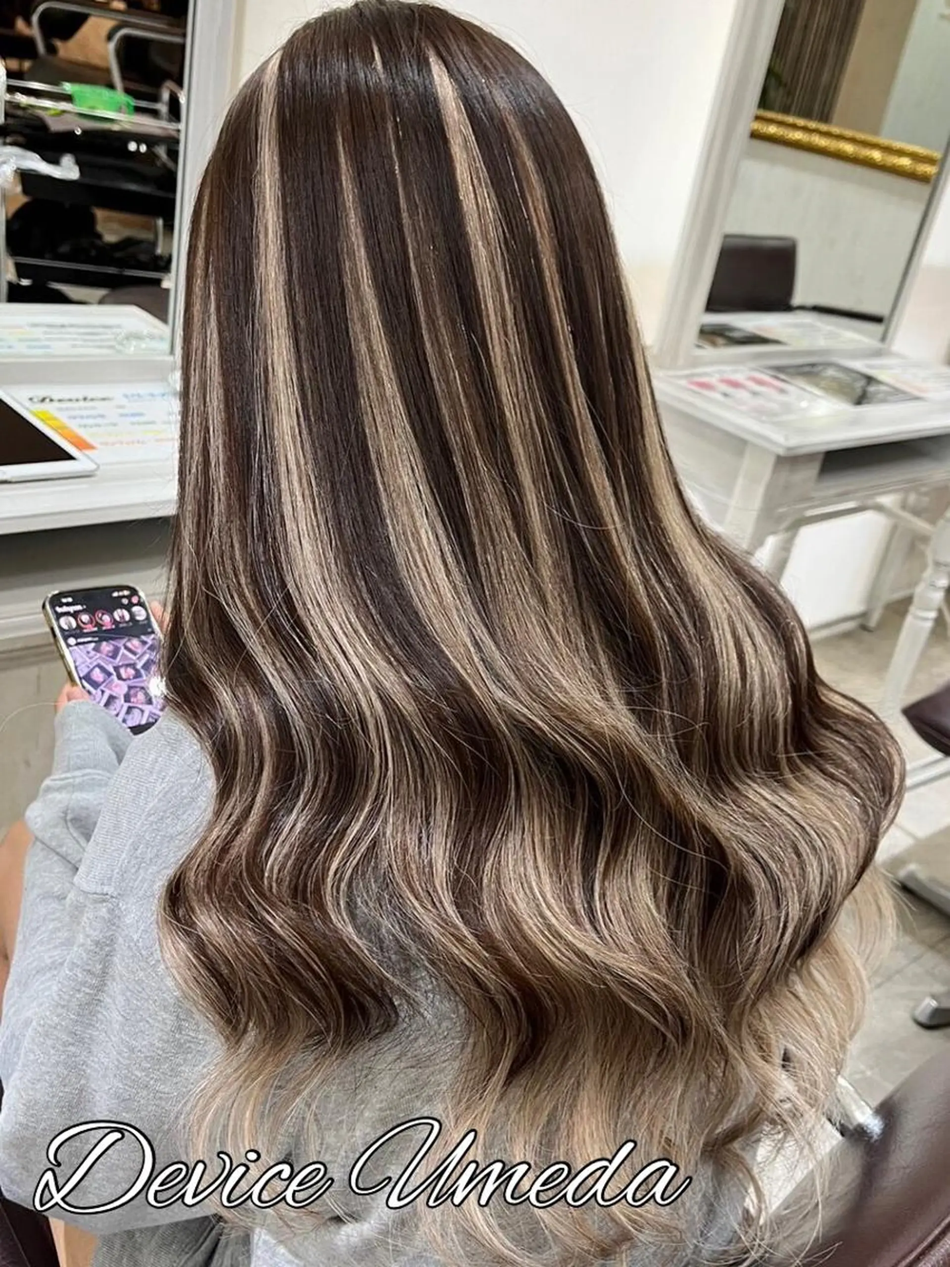 ロング ヘアアレンジ カラー レミーエクステ大阪 Device梅田のヘアスタイル