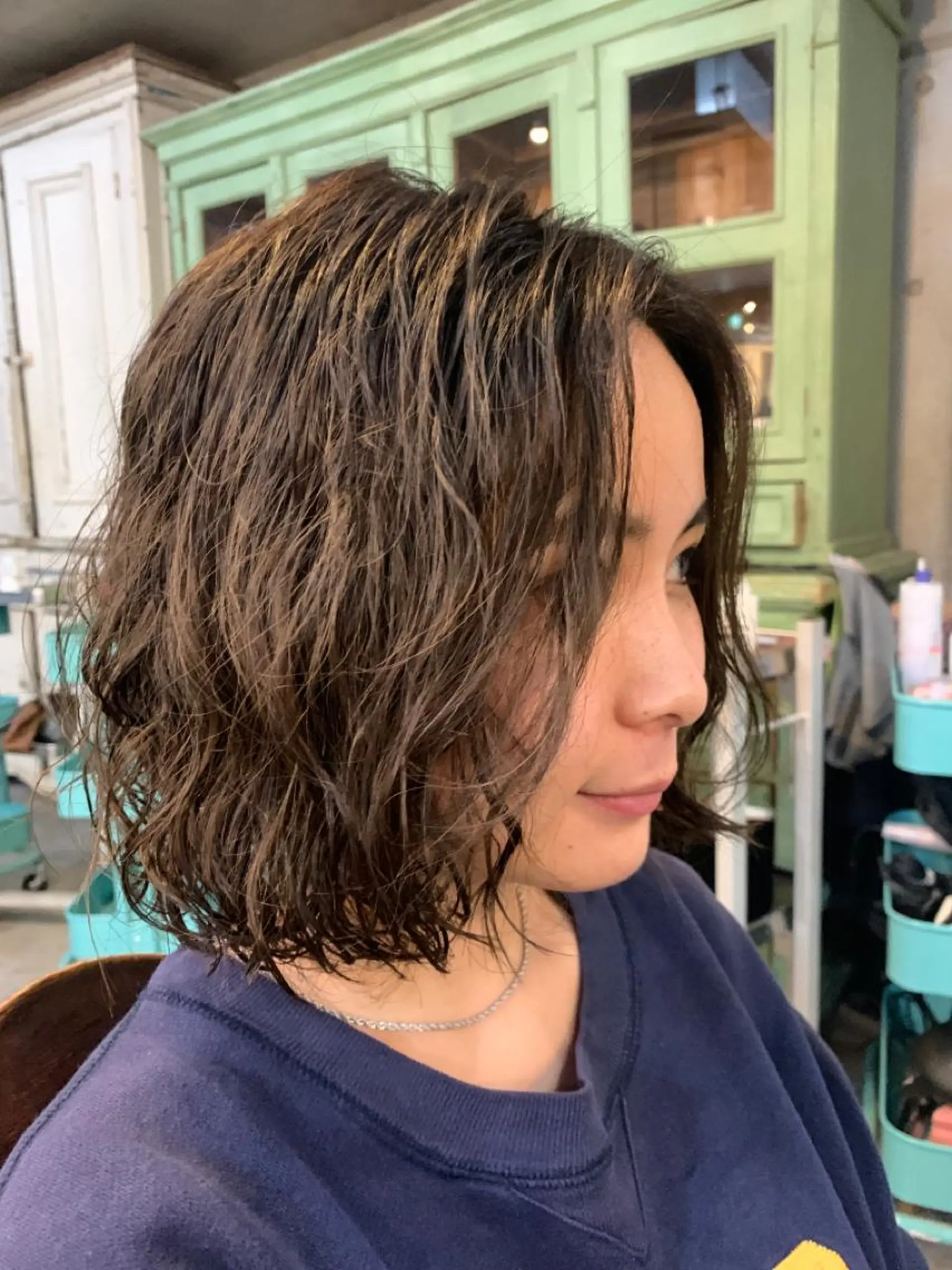 ミディアム カラー パーマ メンズ カット パーマ トリートメント 南堀江🌿パーマ Tetsu【テツ】のヘアスタイル