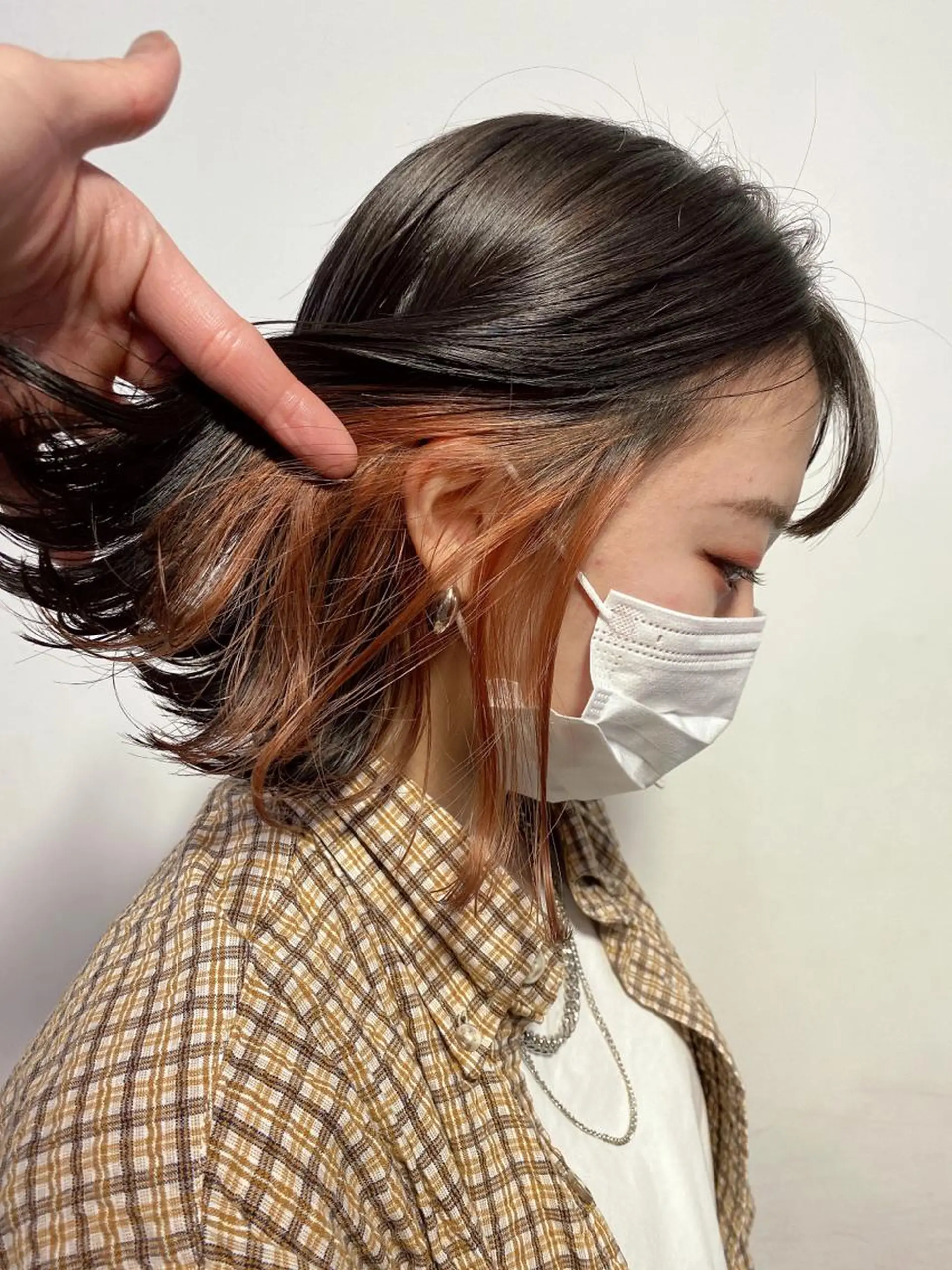 ショート カラー ヘアアレンジ 切りっぱなしボブ/ デザインカラー店長のヘアスタイル