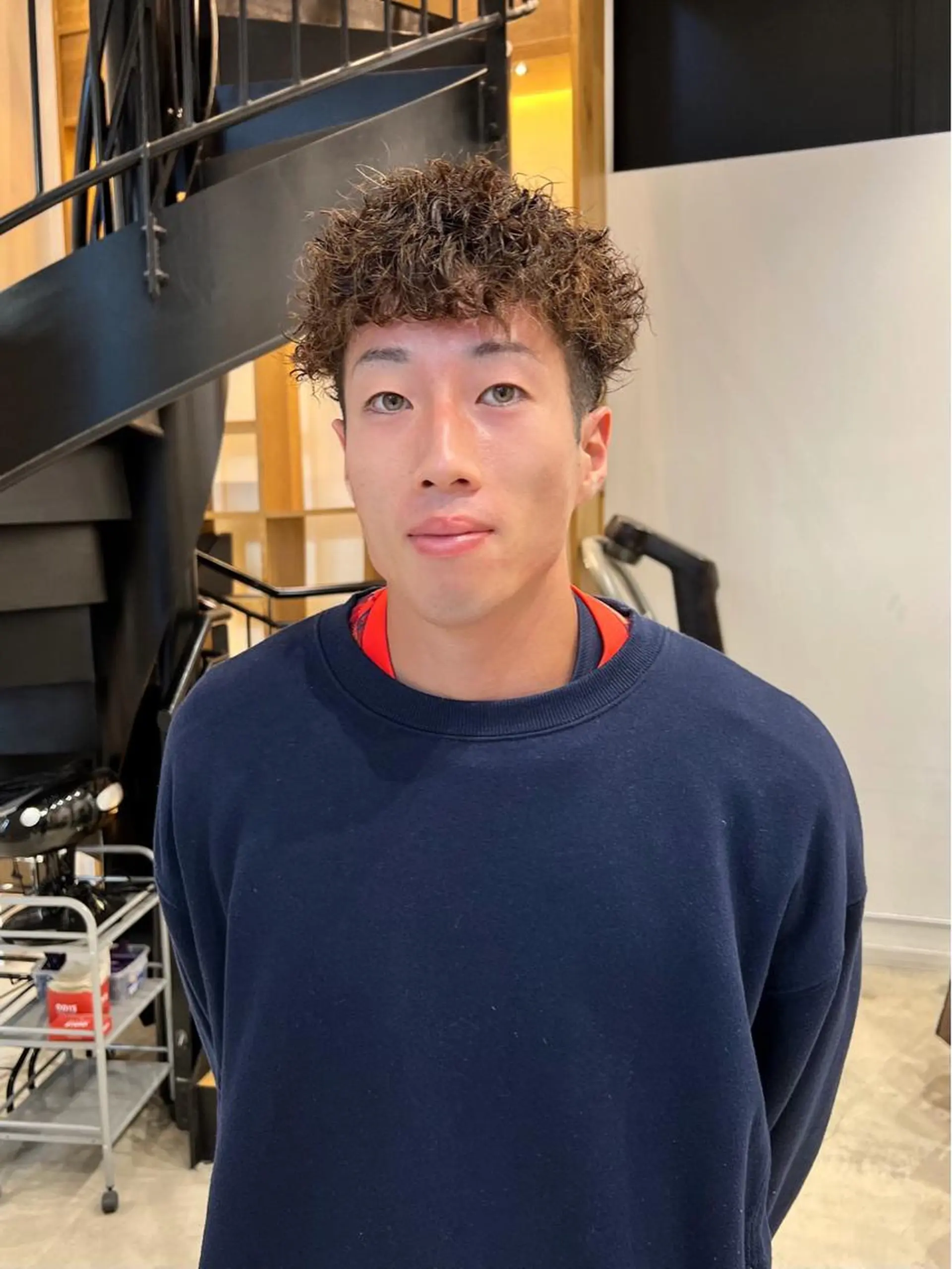 パーマ メンズ メンズパーマ ツイストスパイラルパーマ スパイラルパーマ カット パーマ Qin shaire salon 原宿verno店所属・【センターパート】 ETO／江藤翼の眉毛・アイブロウイメージ