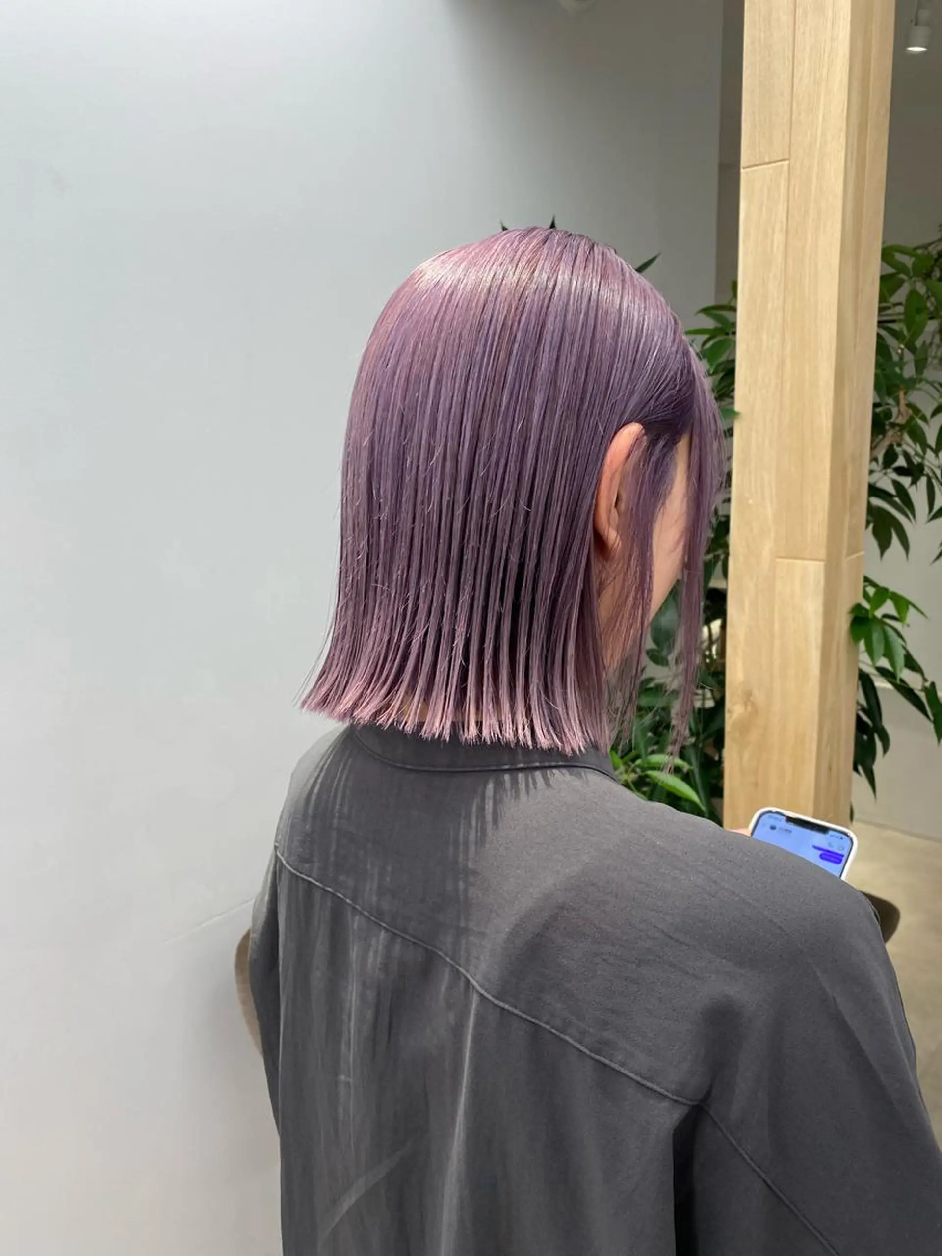 ミディアム カラー ラベンダーカラー ボブ Lomalia 🤍🫧/makoのヘアスタイル