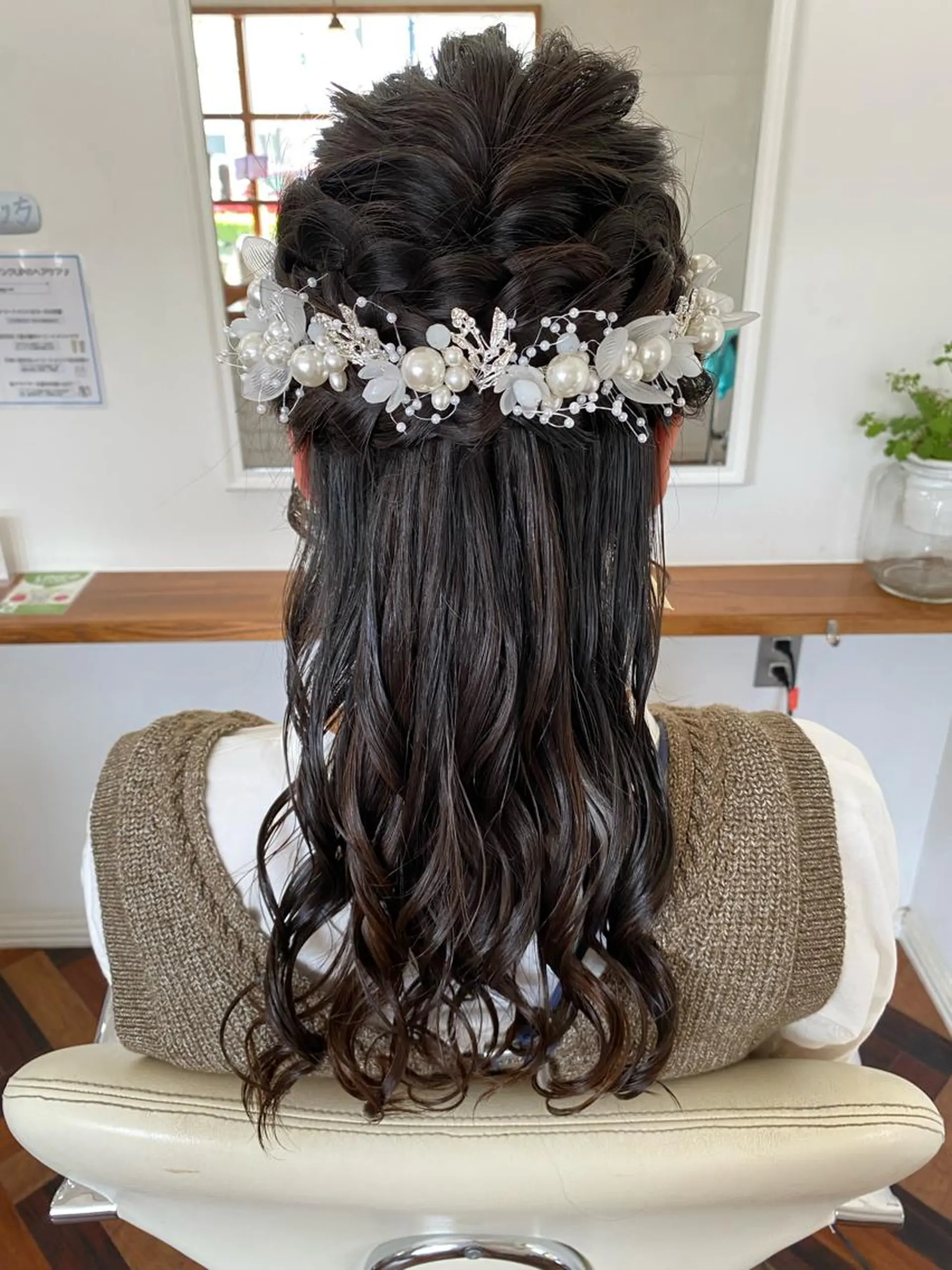 ロング ヘアアレンジ ハーフアップ ヘアセット Kazaoka Saraのヘアスタイル