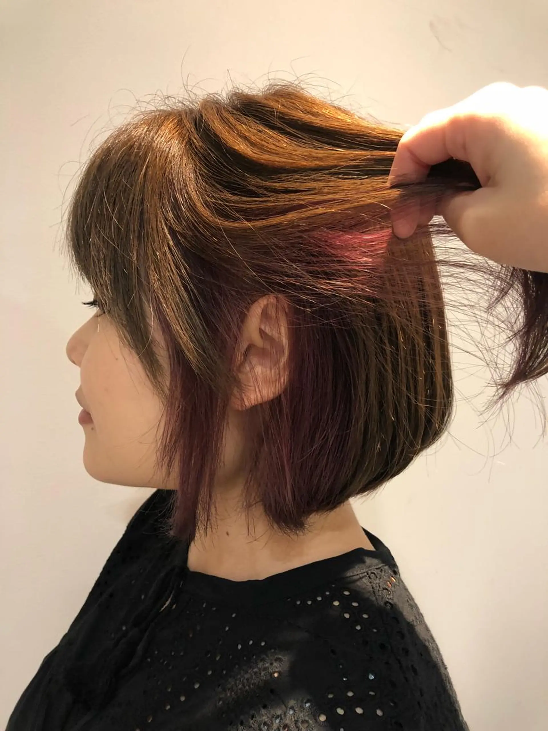 ミディアム カラー ピンクカラー ピンクパープル パープルカラー un所属・un 溝の口 伊豆本のマツエク・マツパデザイン