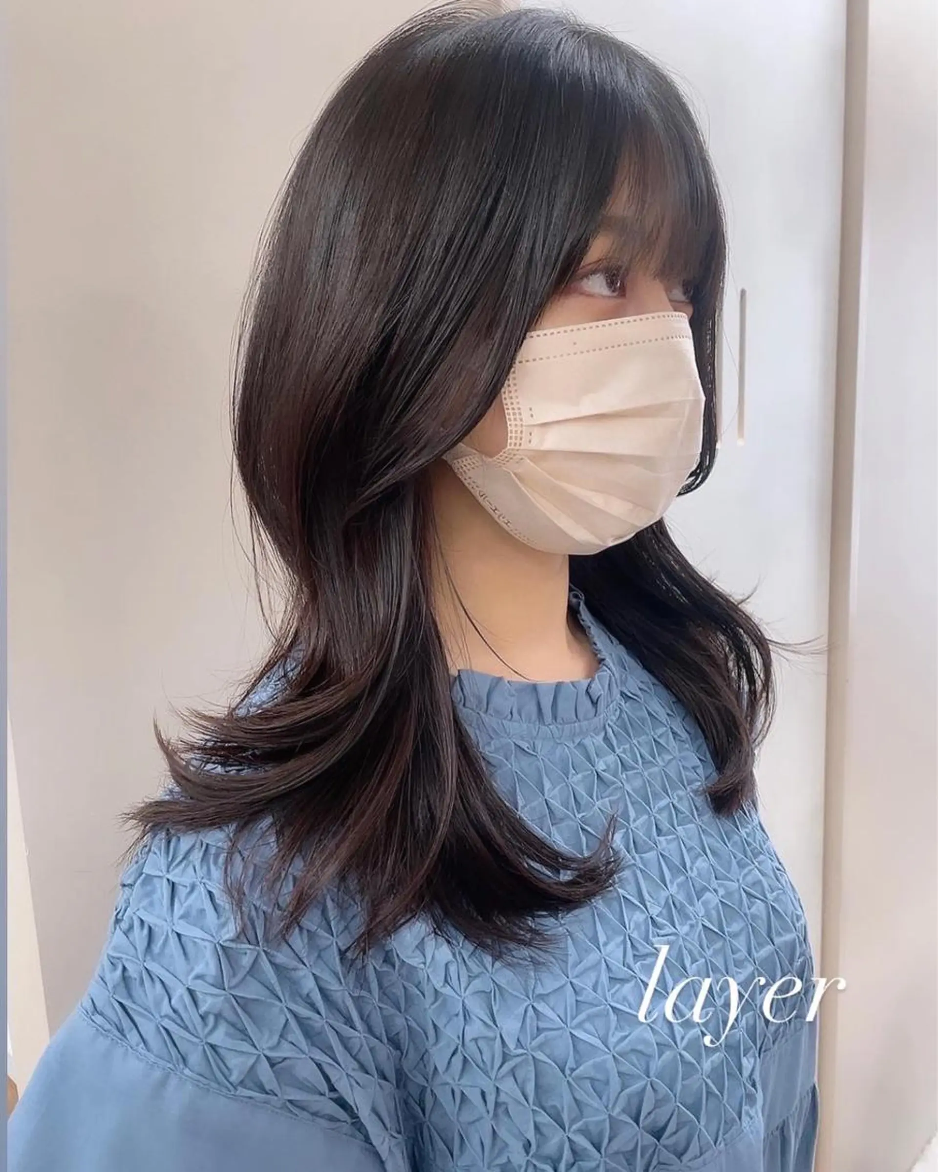 ミディアム くびれヘア 韓国風ヘア レイヤーカット Ess所属・YUKI / レイヤーカット🤍のヘアスタイル