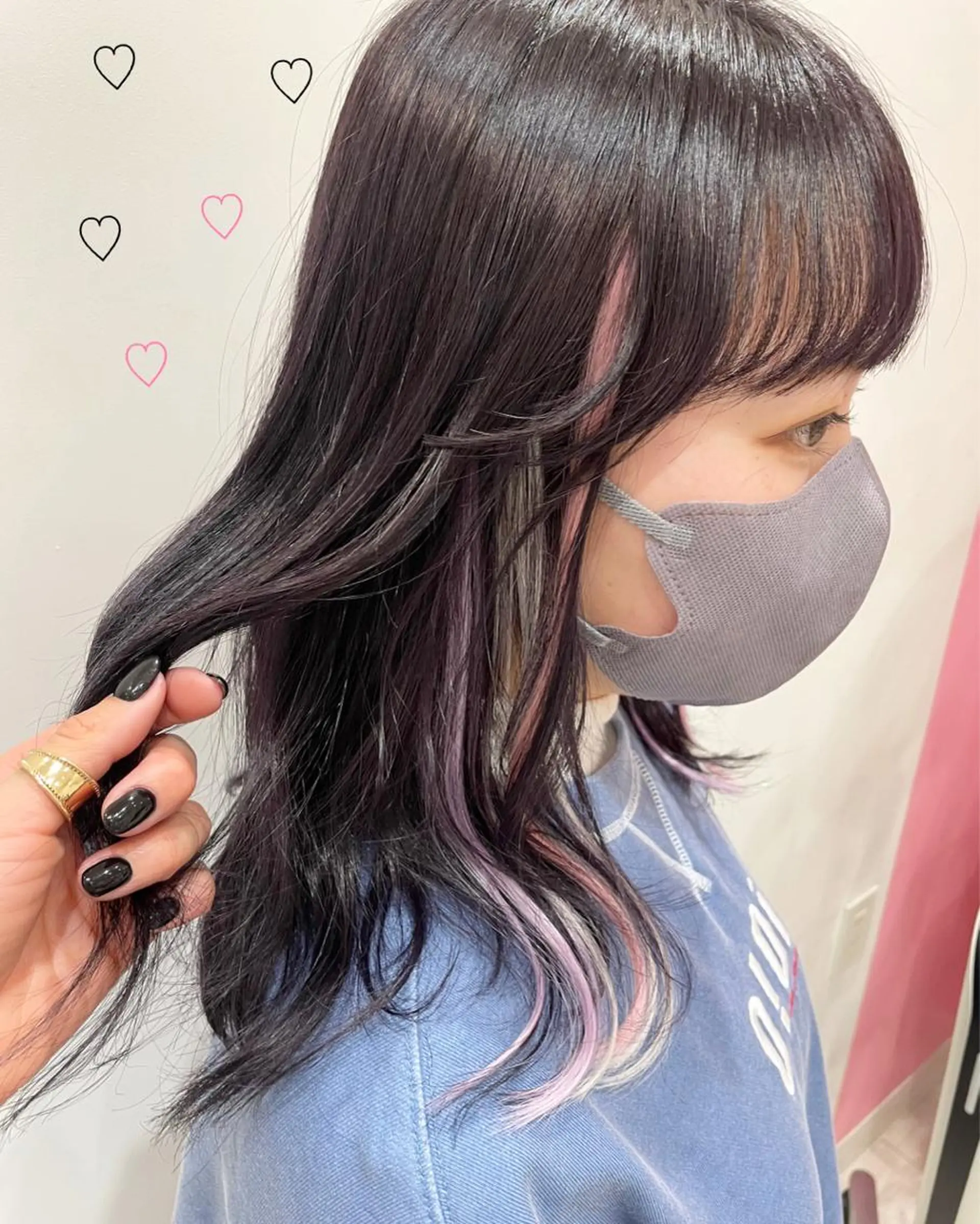 ミディアム カラー シールエクステ ラベンダーカラー ラベンダーグレー エクステ EMANON新宿東口所属・新宿駅近♡ ♡個室♡三都季🌜のヘアスタイル