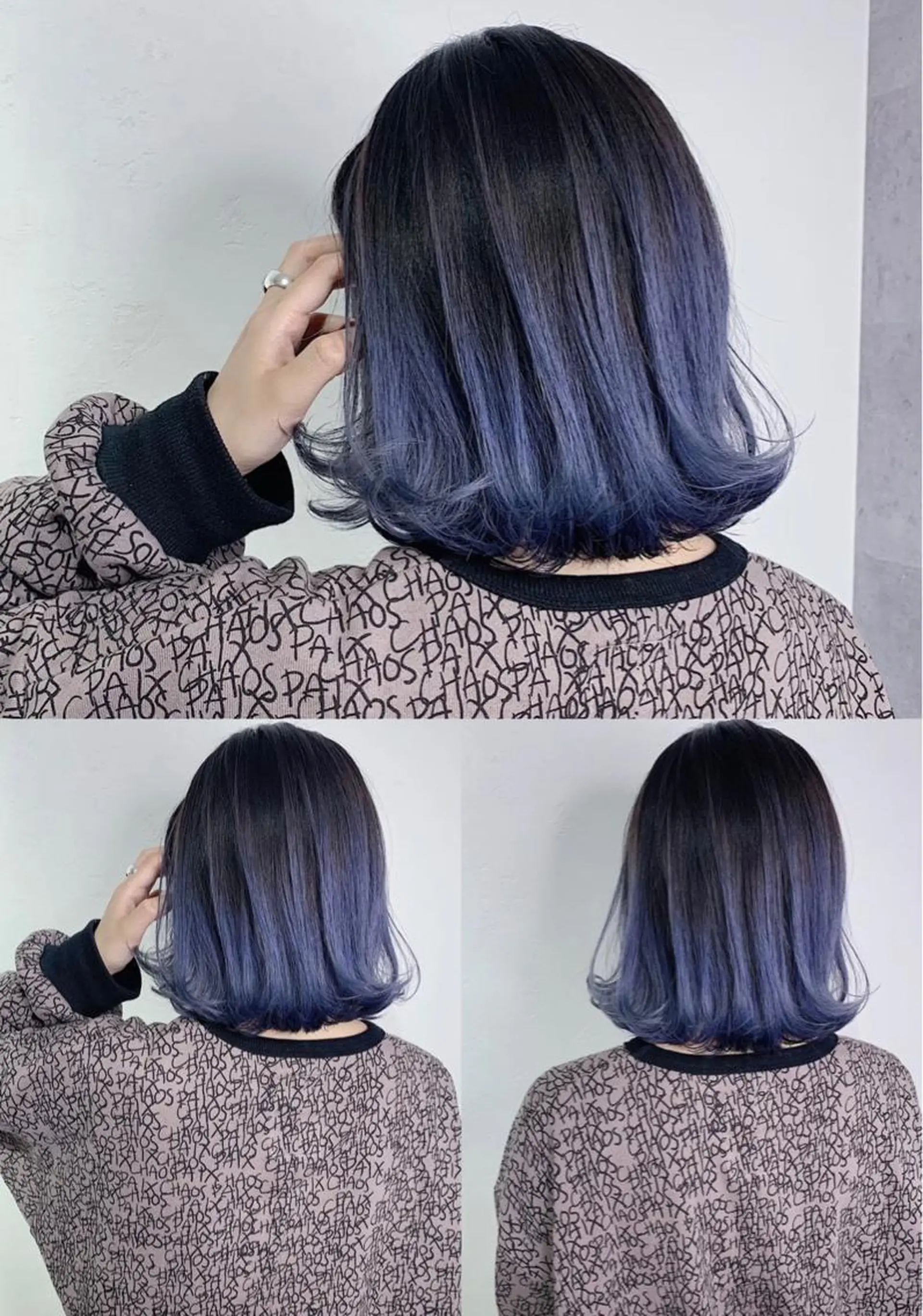 セミロング カラー _WHITE 高槻のヘアスタイル