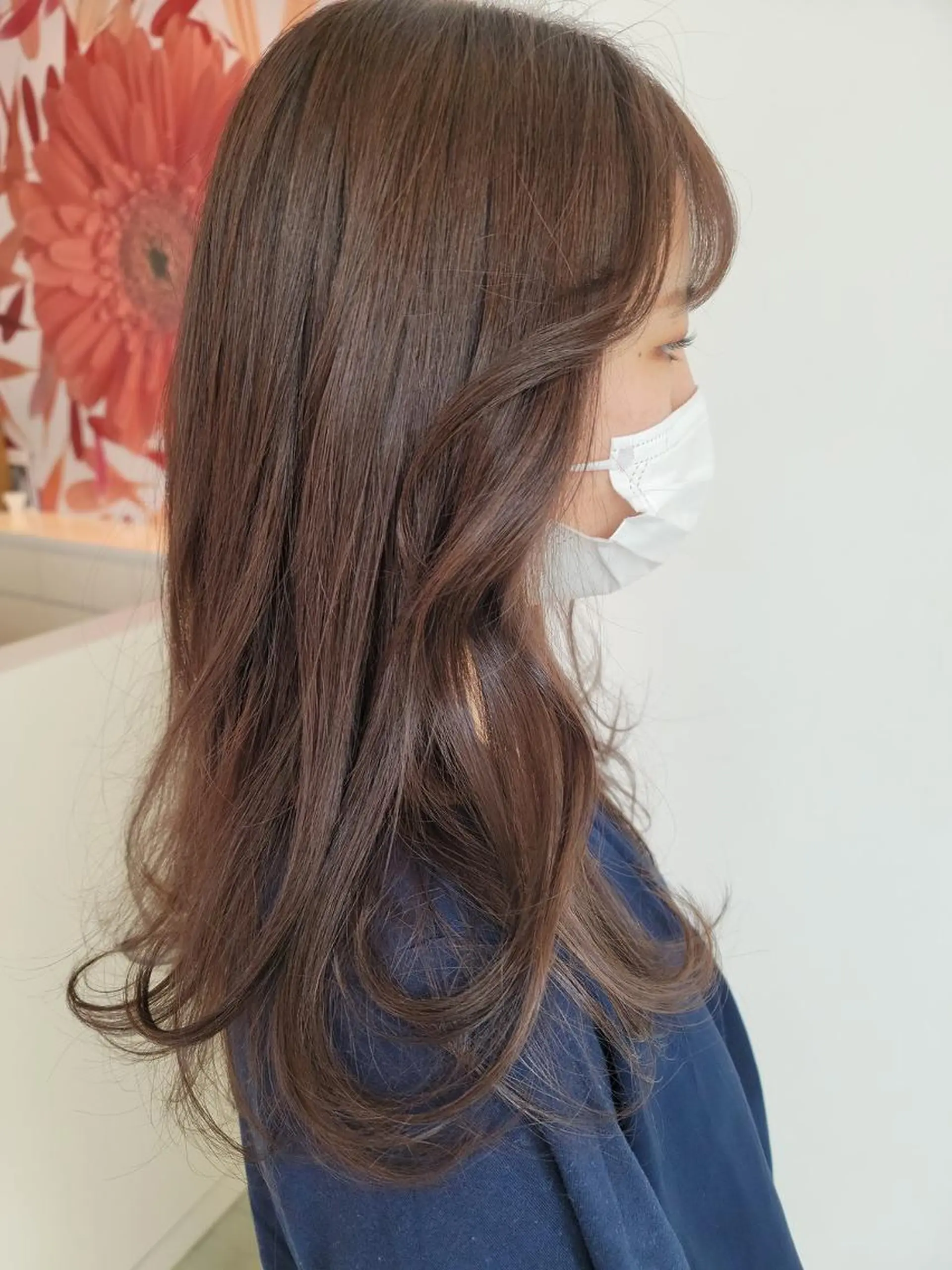 ロング カラー ココアグレージュ グレージュ カット ヘアカラー 鈴木 翠のヘアスタイル