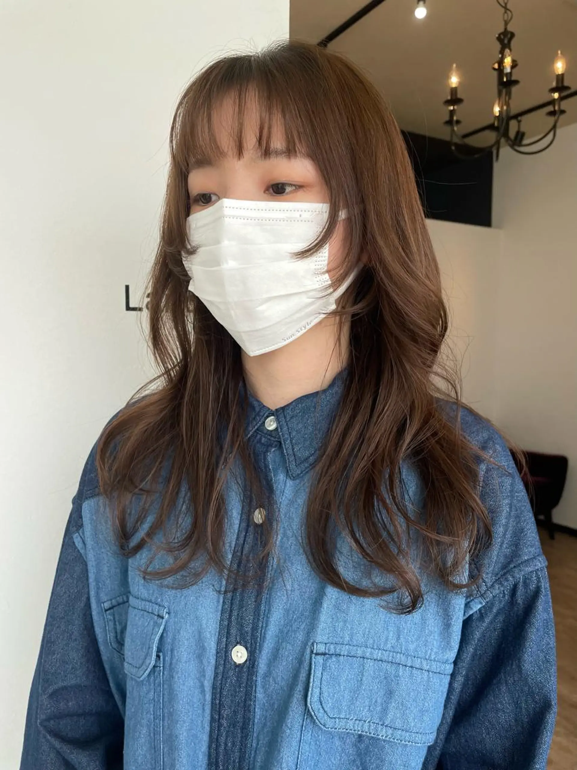 ロング カラー 顔周りカット ウルフカット 錦 茉李のヘアスタイル