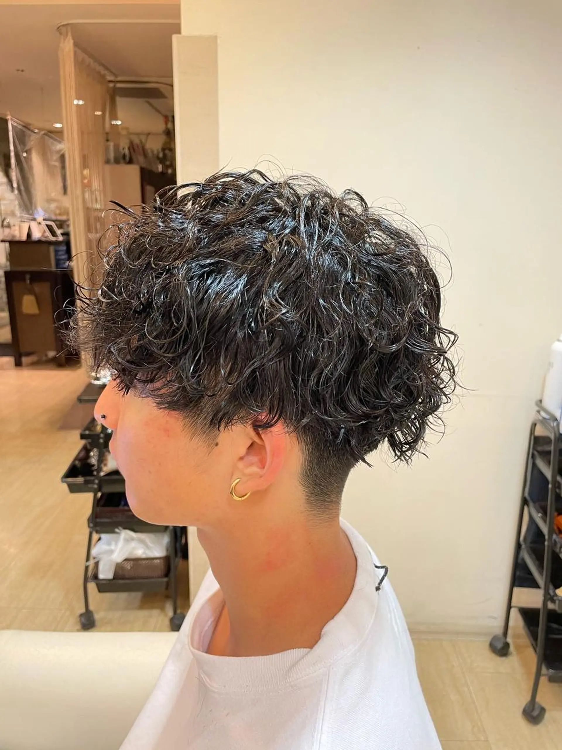 ミディアム パーマ メンズ カット パーマ メンズパーマ 赤司 泰樹のヘアスタイル