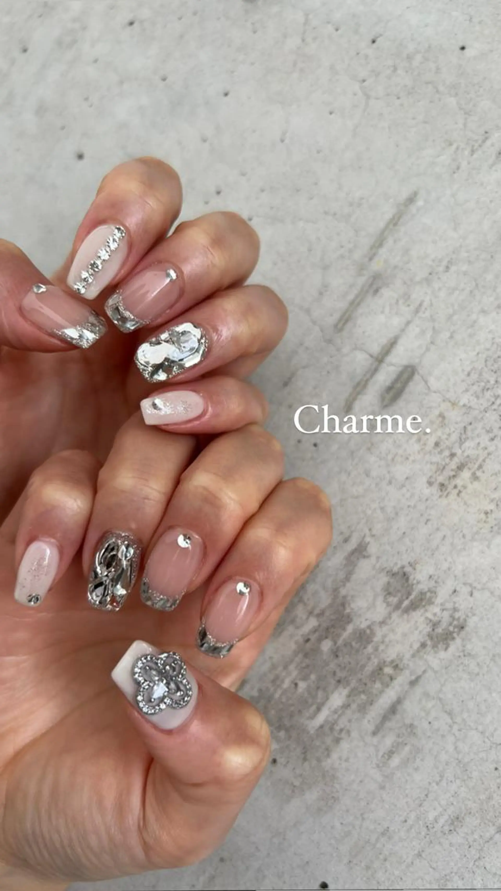 ネイル キラキラネイル 持ち込み ニュアンスネイル ハンドネイル ハンドケア Charme. NOBUKOのネイルデザイン