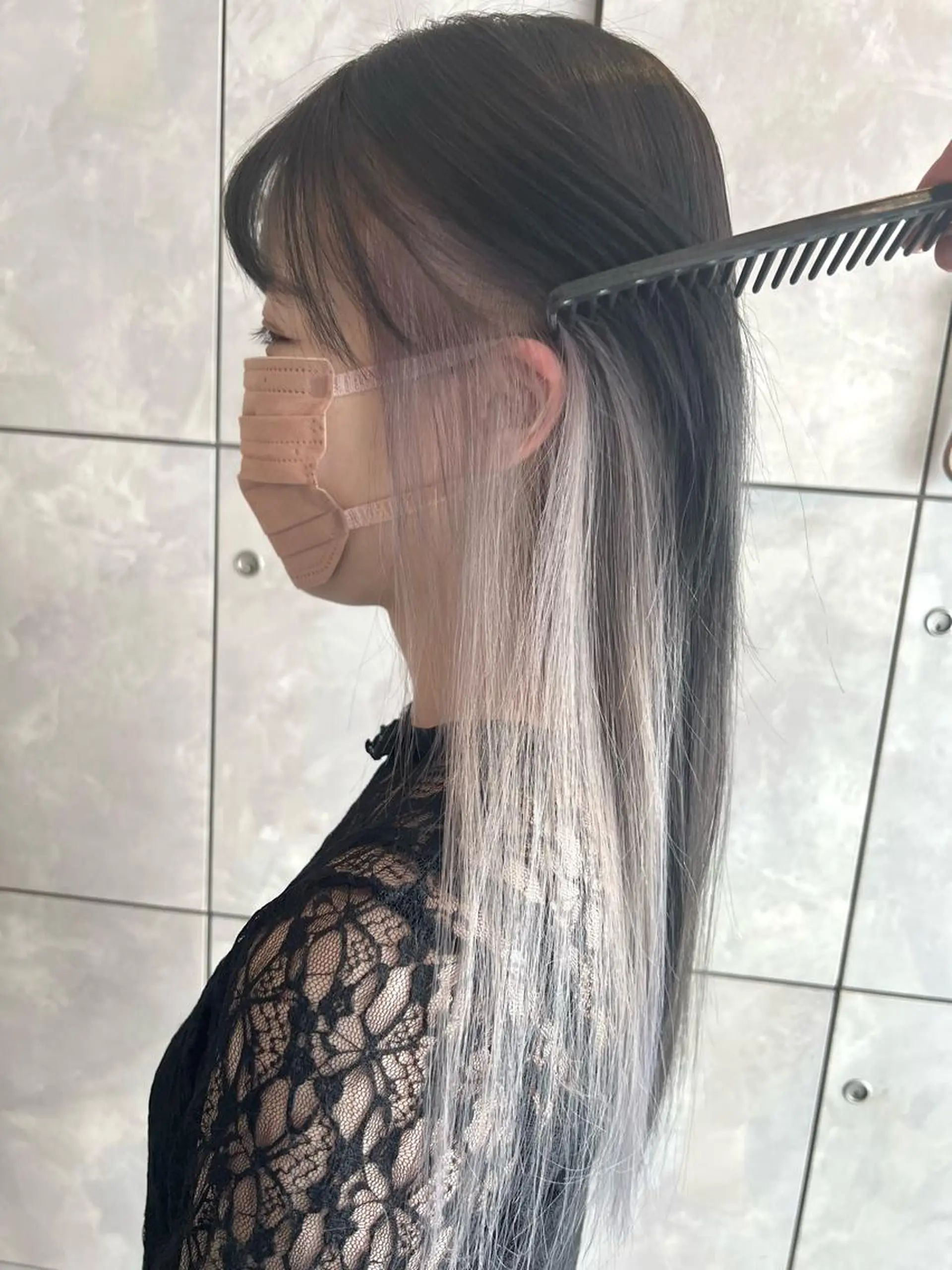 セミロング カラー ヘアアレンジ ヘアカラー トリートメント ヘッドスパ ヘアセット 🌈インナーカラー ‘ショウマ’🌈のヘアスタイル