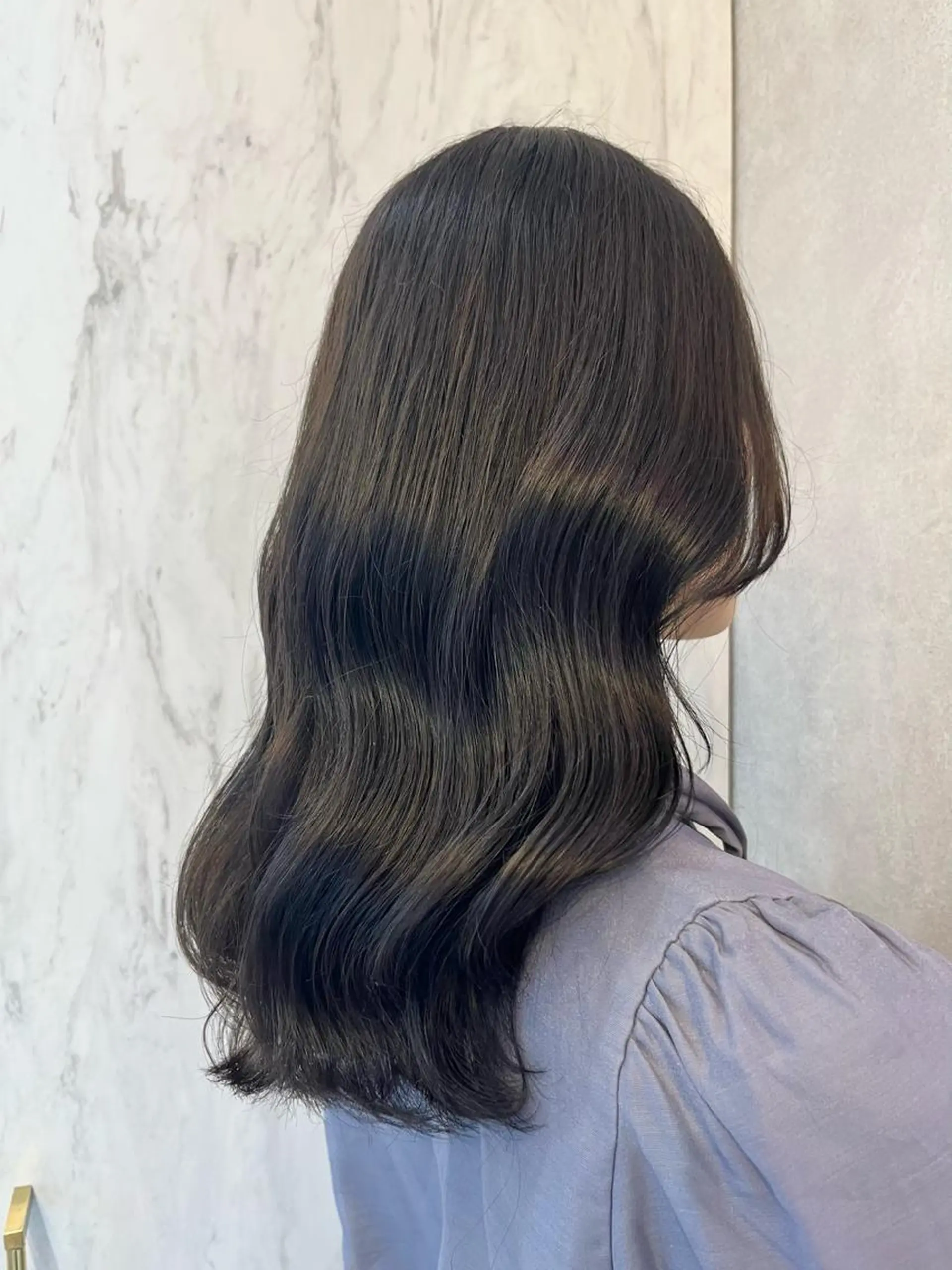 ロング アッシュ オレンジブラウン 顔周りカット 髪質改善 韓国風ヘア カット ヘアカラー トリートメント 暖色カラー/新宿/韓 国風レイヤー鮫島志穂のヘアスタイル