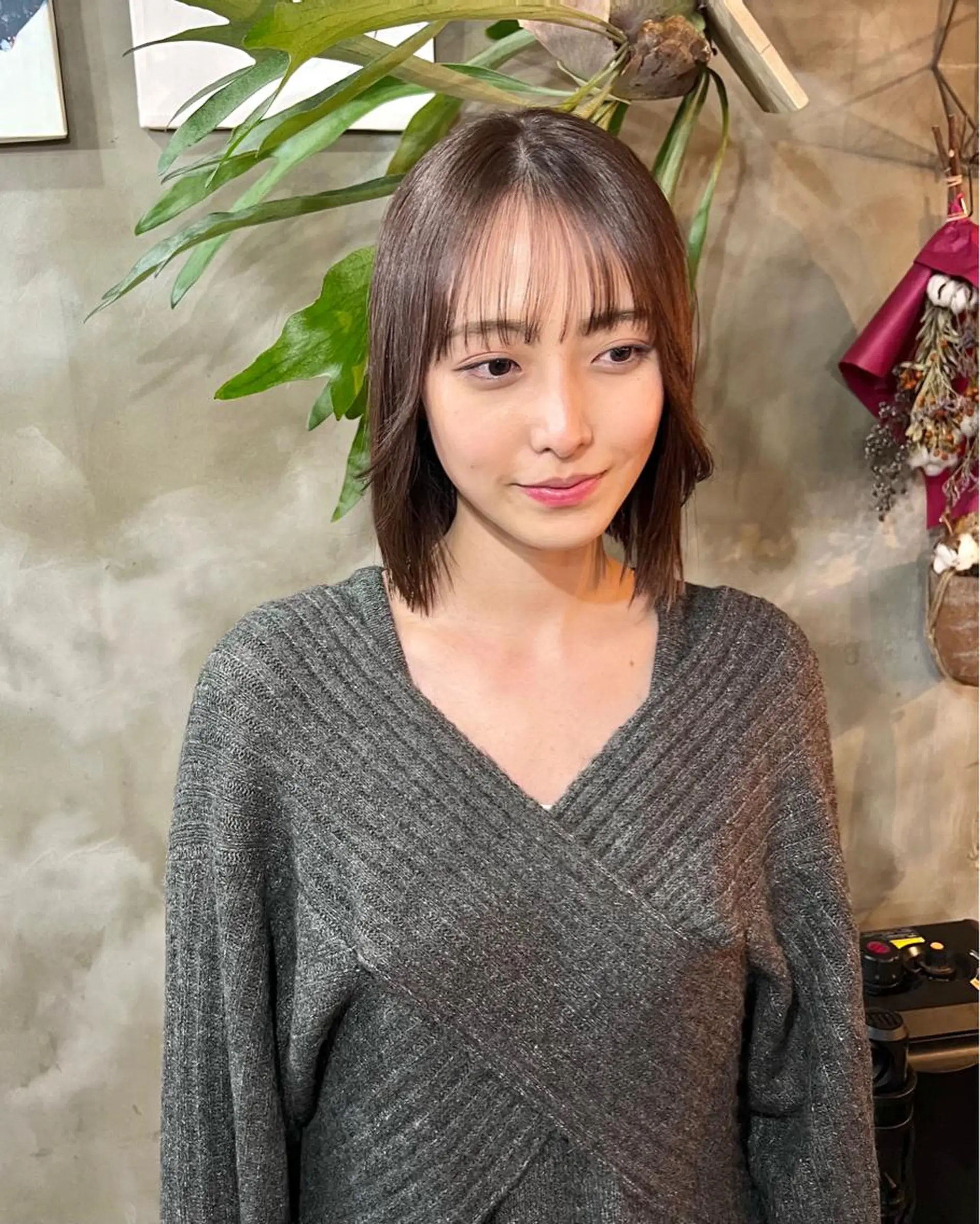 ミディアム カラー カット ヘアカラー トリートメント 木村陸弥 透明感/赤み消しのヘアスタイル