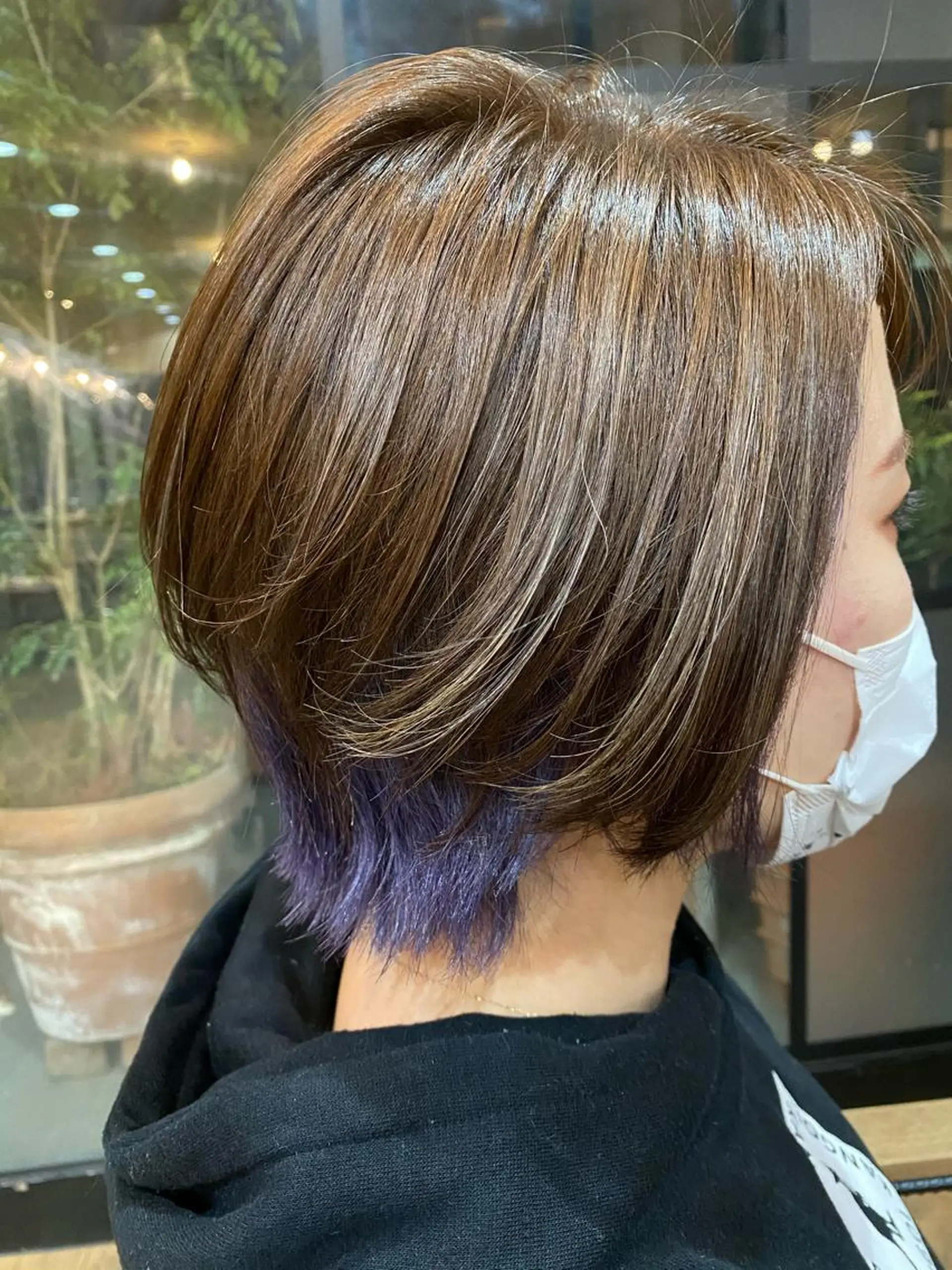 ショート カラー ブルーカラー ブルーバイオレット ハイライトカラー インナーカラー バイオレットカラー ヘアカラー トリートメント 特殊カラー特化 ✂️SHIAN フジのヘアスタイル