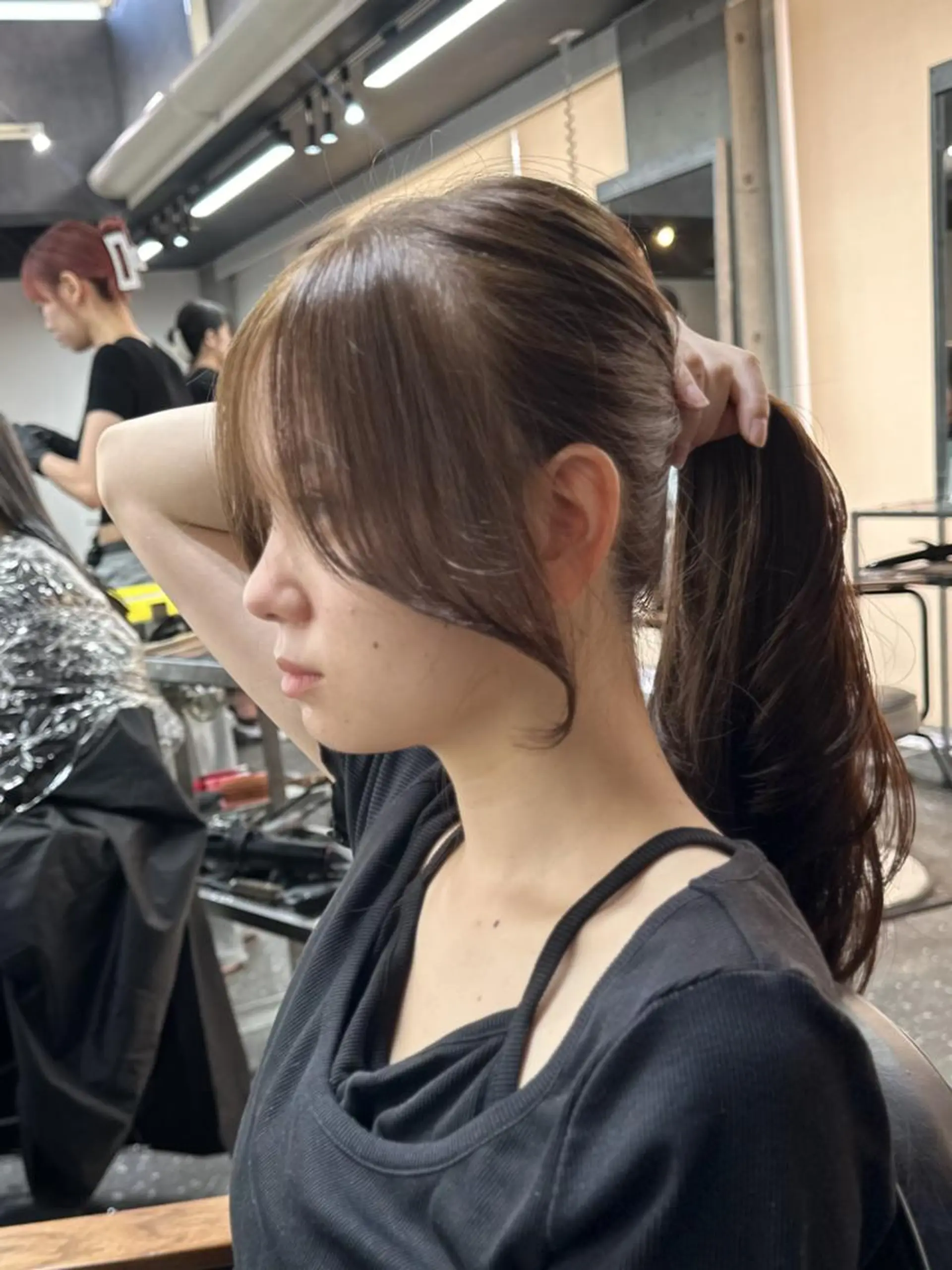 ロング カット ヘアカラー トリートメント 韓国風レイヤー🗝要 暗透カラー📓吉祥寺のヘアスタイル