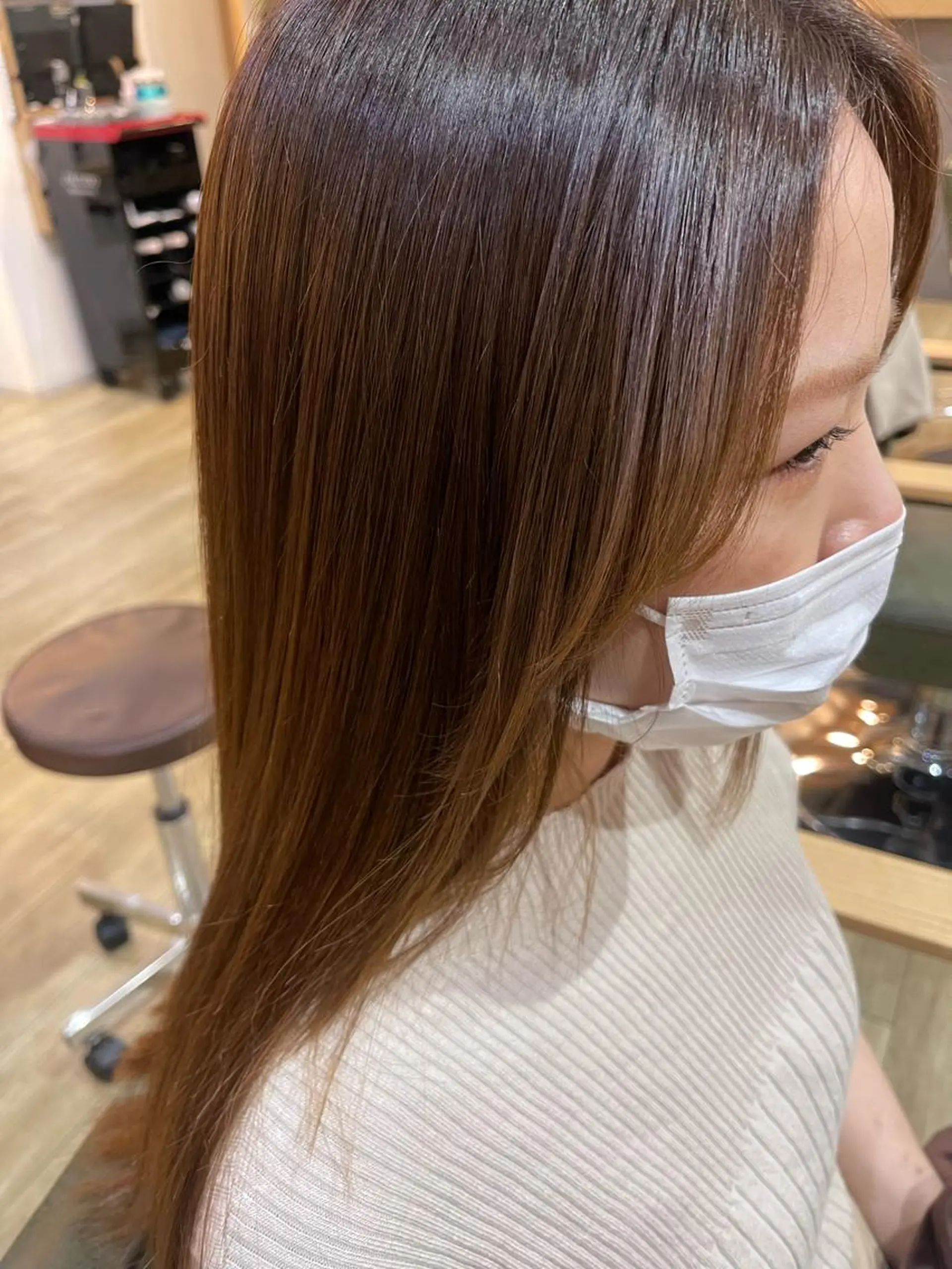 ロング カラー 顔周りカット 韓国風ヘア La fith hair abelia【ラフィスヘアー　アベリア】石山店所属・八田 遥のヘアスタイル