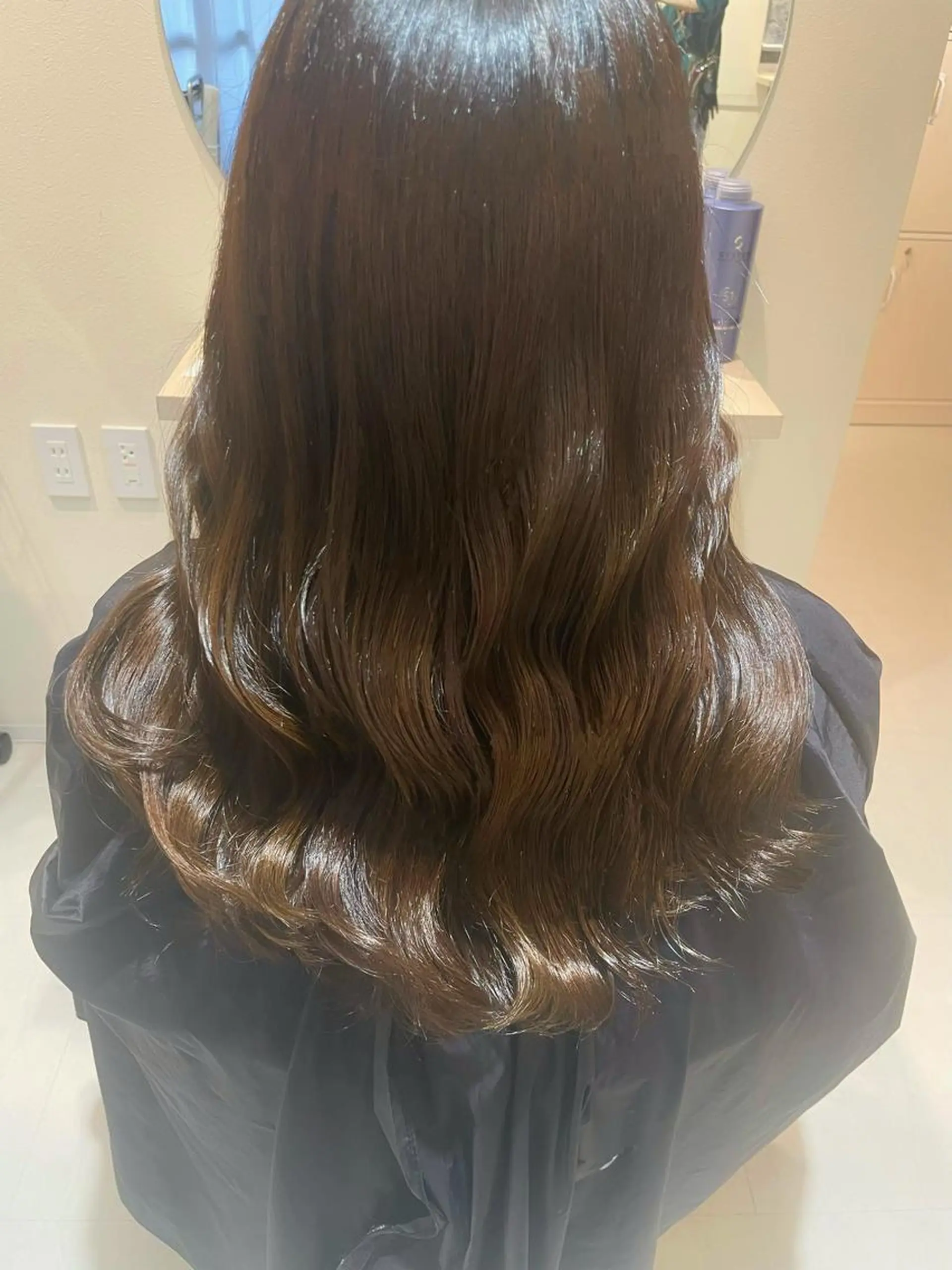 ミディアム カラー ブラウンカラー オレンジ オレンジブラウン CreBiA ten_【クレビアテン】所属・crebia 漢人 美海／レイヤーカットのヘアスタイル