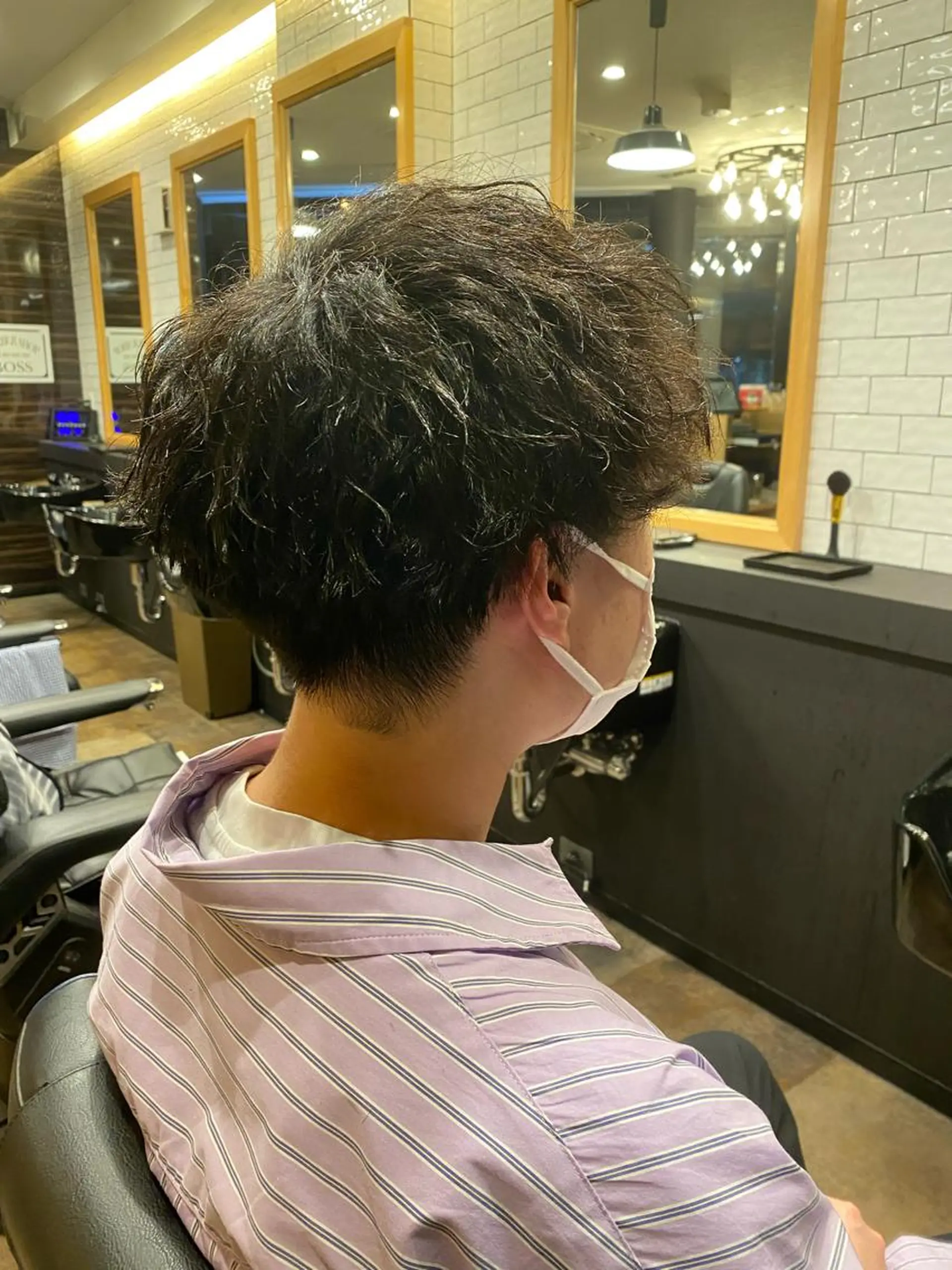 ショート パーマ メンズ ヘアセット 🌟夜から通える🌟 メンズ専門店長RENのヘアスタイル