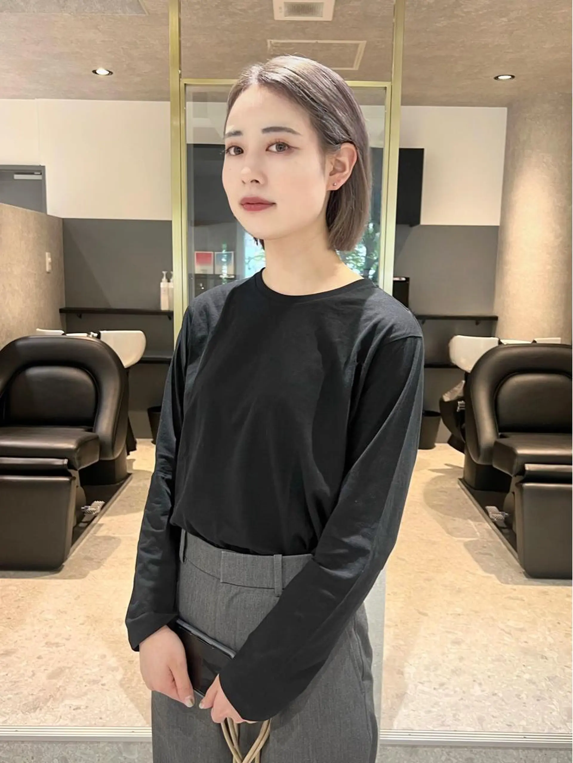 ミディアム ボブ ヘアカラー トリートメント AI TOKYO　S所属・mizuki 【韓国レイヤー】のヘアスタイル