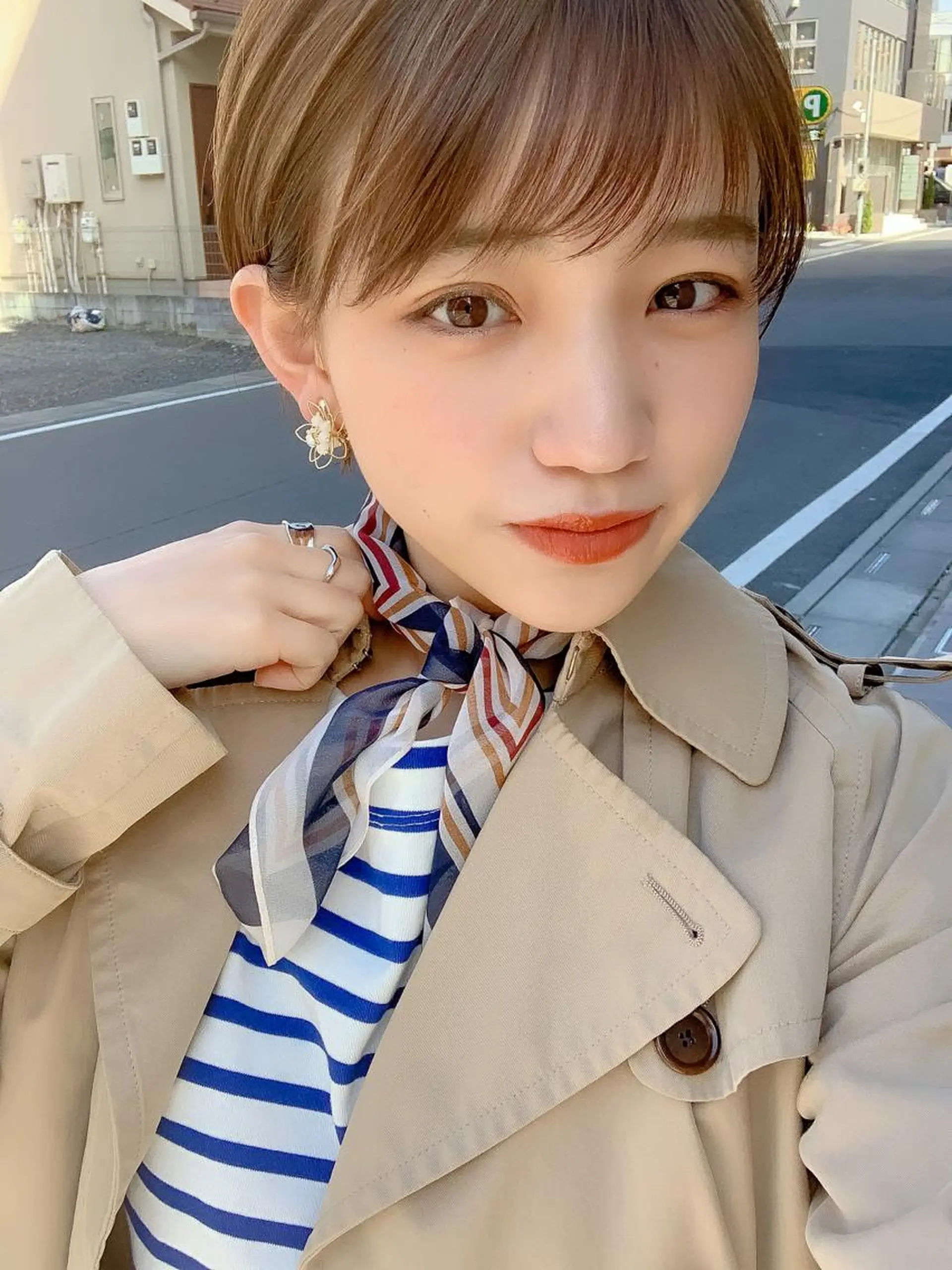 ショート 切りっぱなしボブ ハンサムショート ボブ ハイライト 韓国風ヘア カット ヘアカラー トリートメント aulii（アウリィ）所属・ショート/縮毛矯正 /北上尾/惇平のヘアスタイル