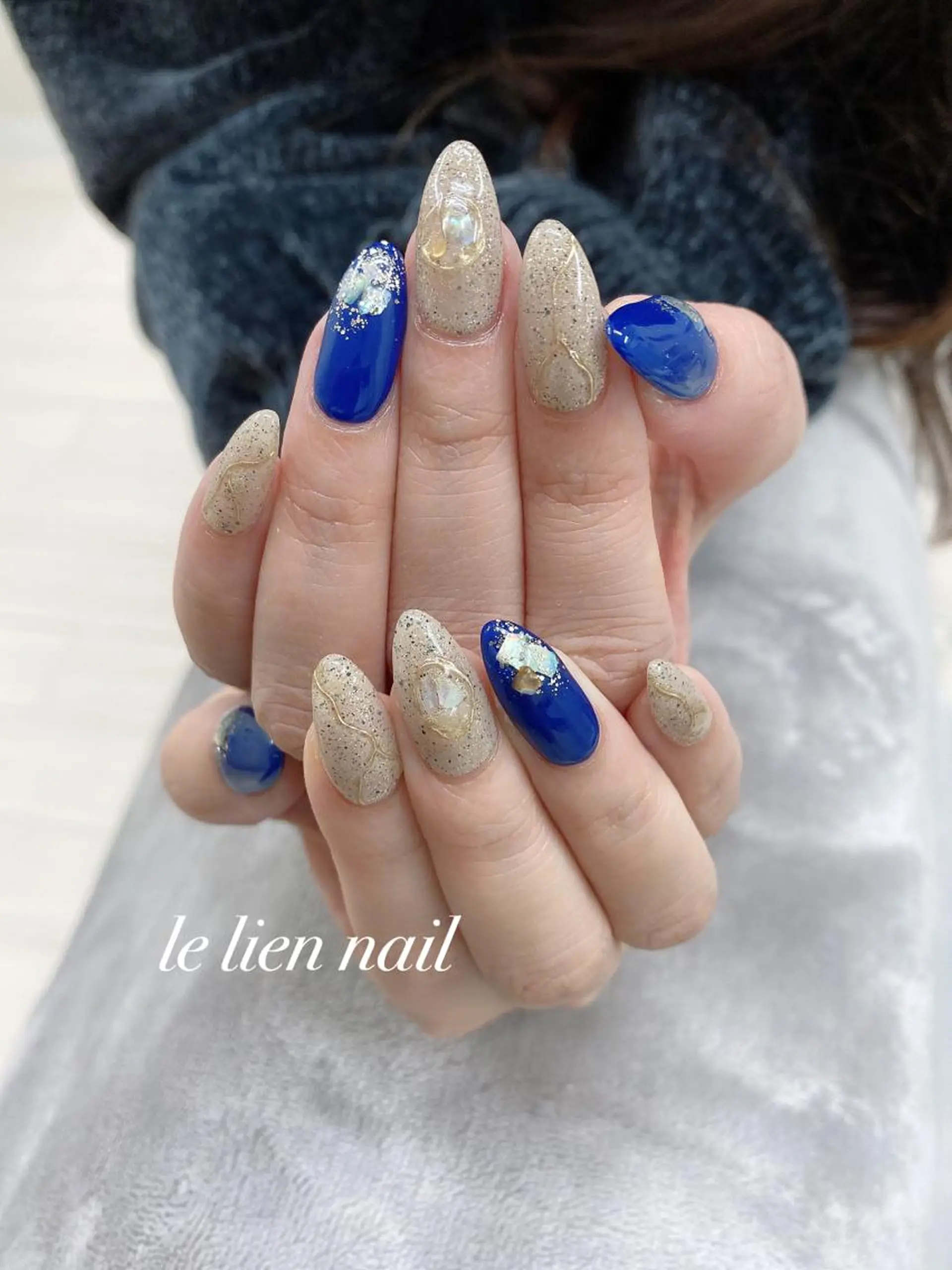 ネイル アートネイル キラキラネイル ミラーネイル ニュアンスネイル ハンドネイル le lien nailのネイルデザイン