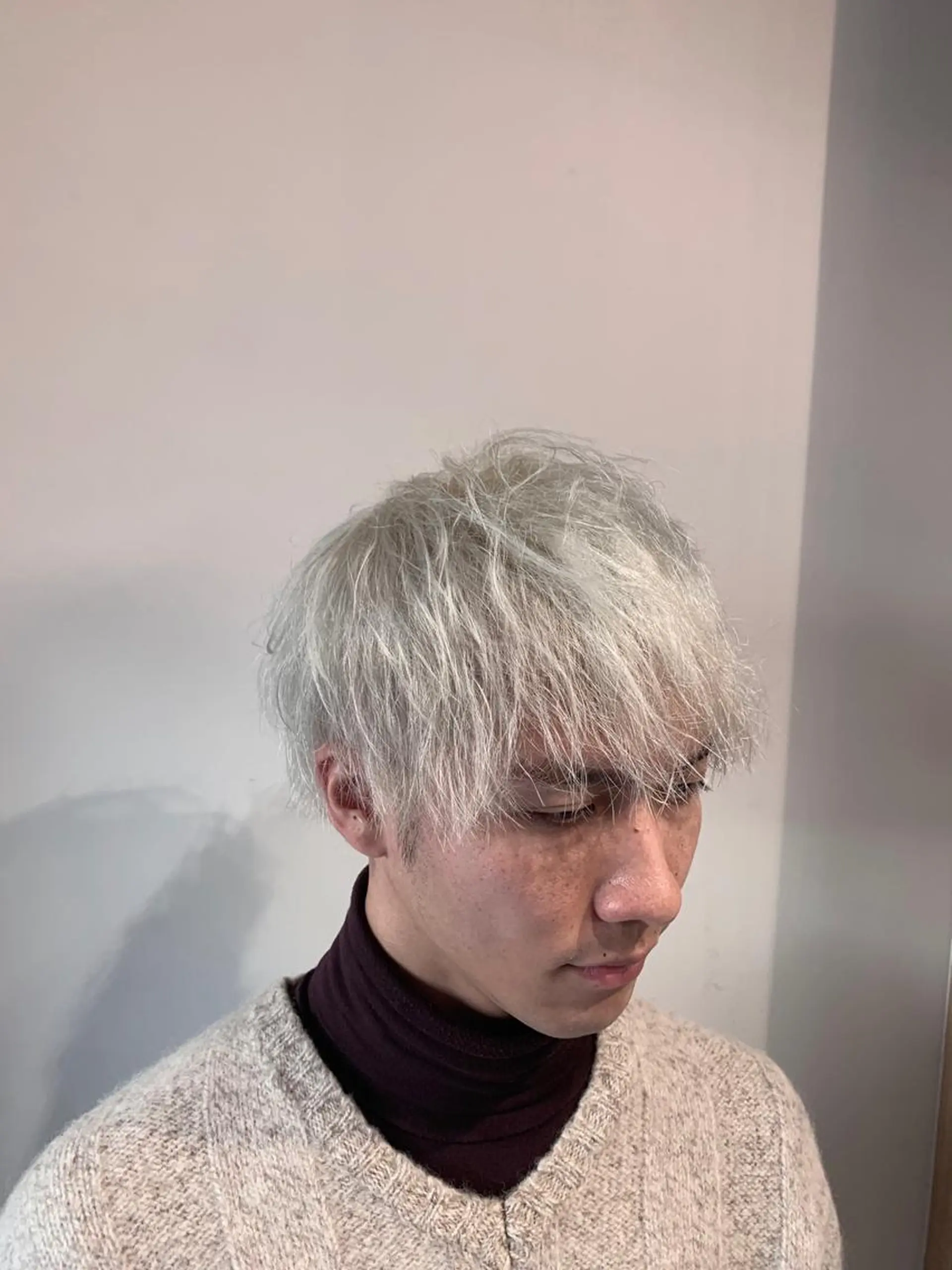 ショート カラー メンズ メンズブリーチ ブリーチ MIRUCO by KURAKU所属・⭐️ハイトーンカラー ⭐️メンズパーマ達成のヘアスタイル